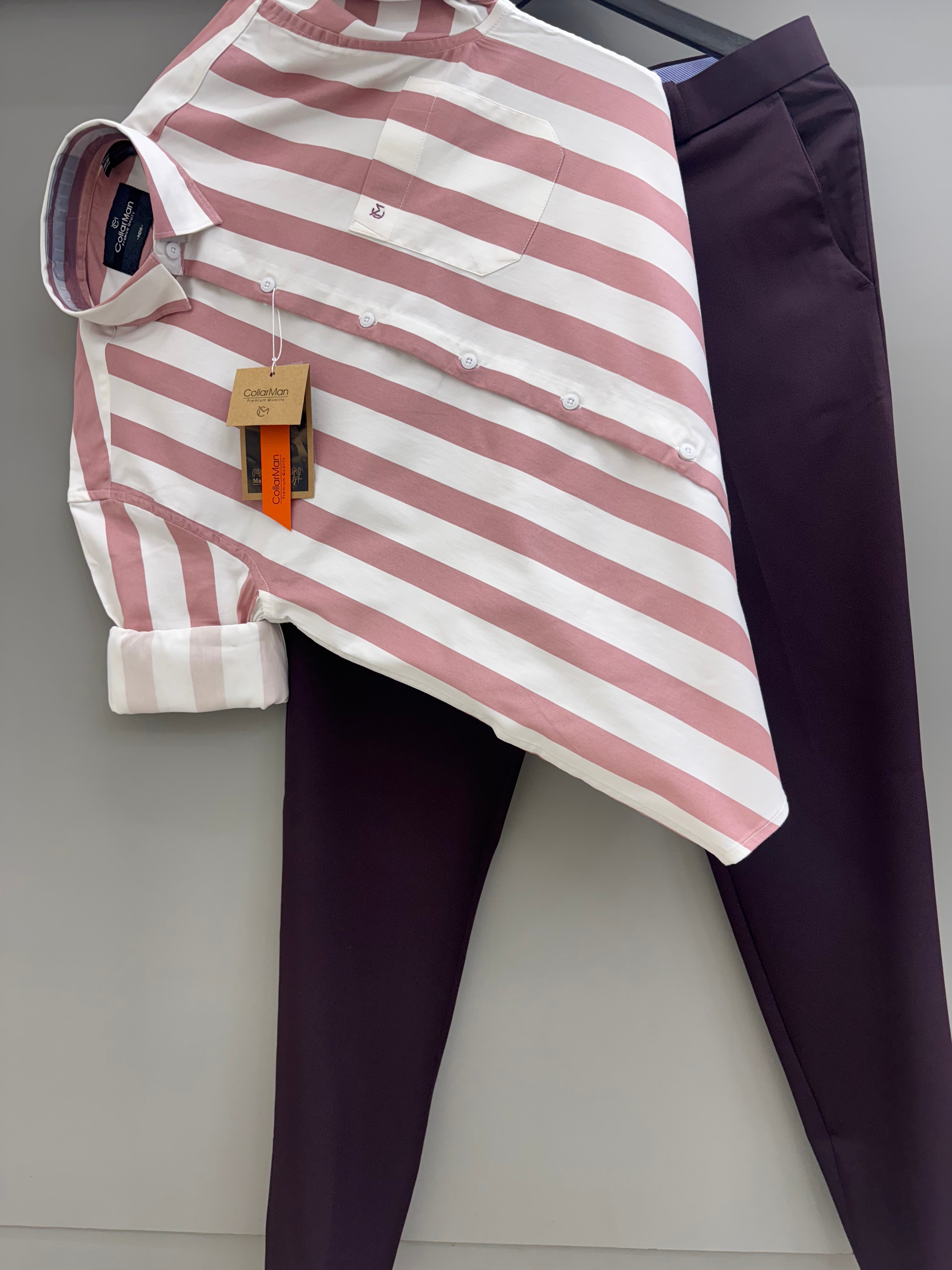 Lycra Strip Shirt With Trouser pant