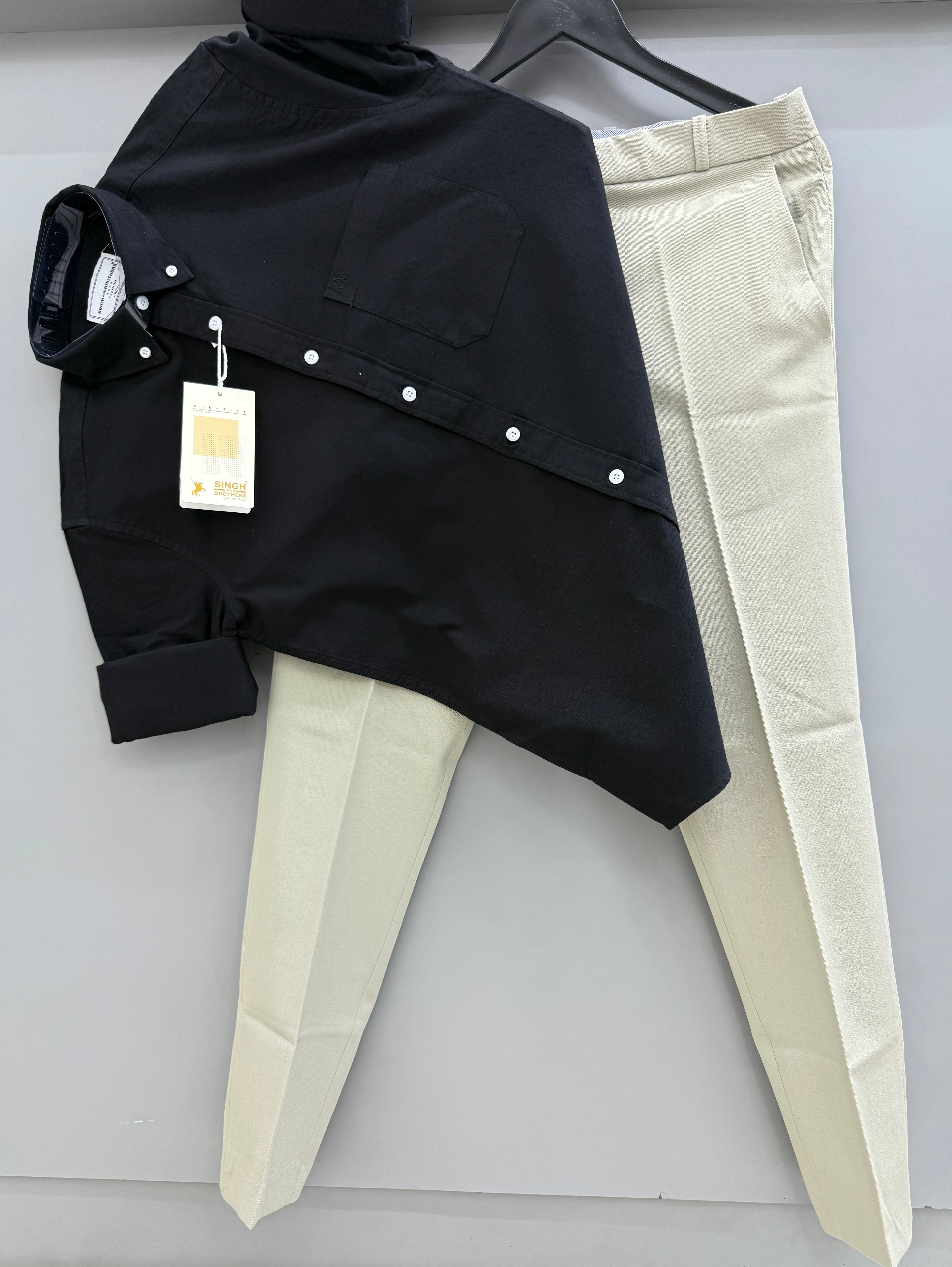 Cotton oxford shirt with formal pant