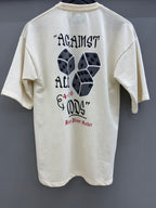 Drop Sholder Off White Printed T-shirts