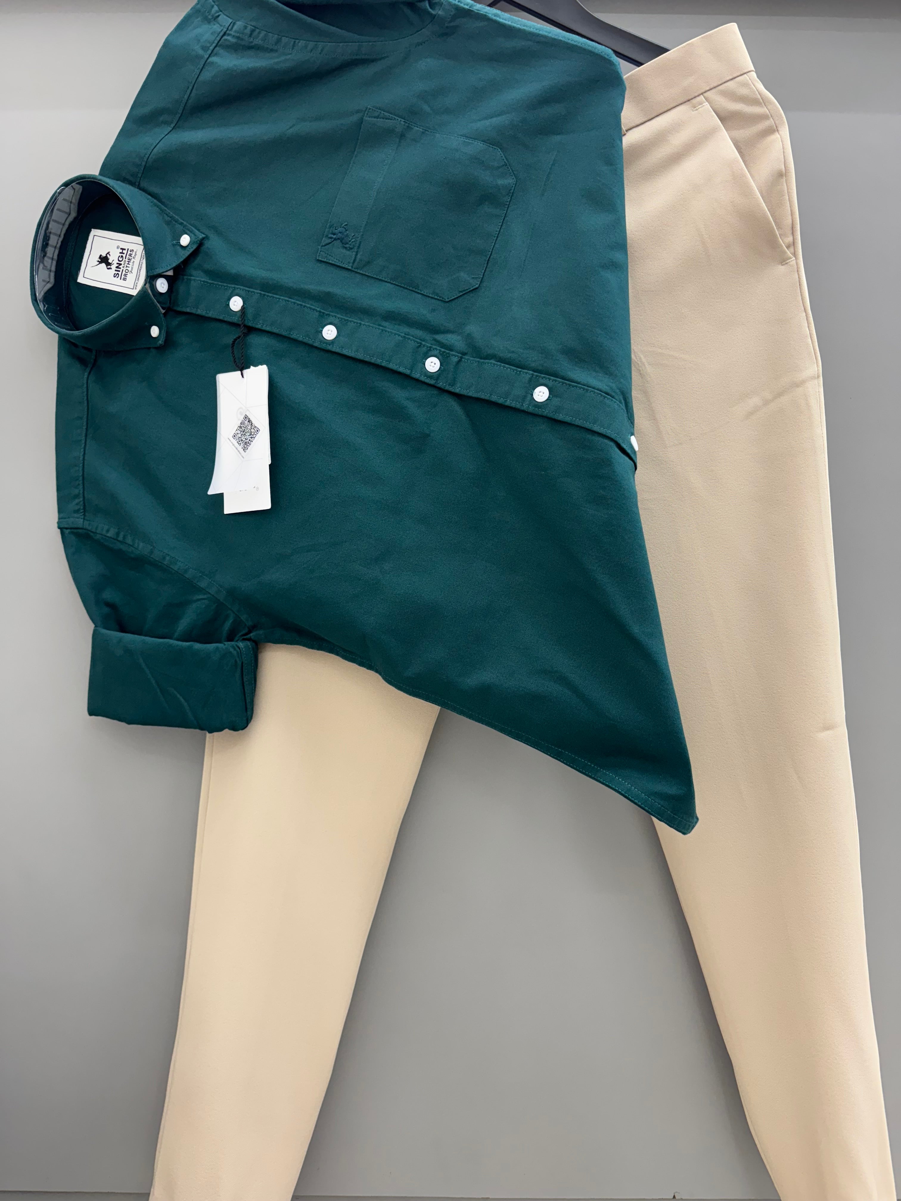 Cotton Oxford Shirt With Formal Pant