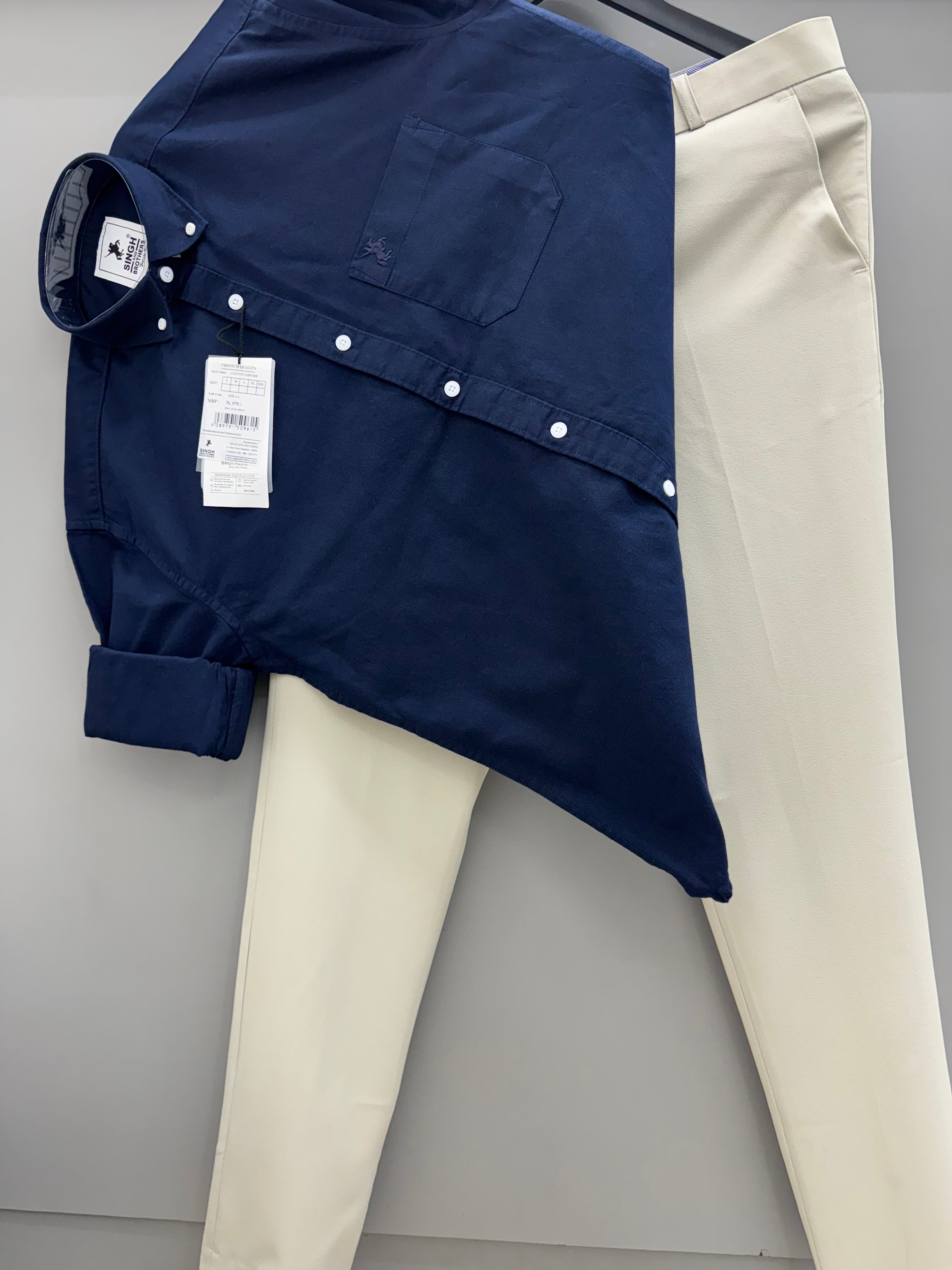 Cotton Oxford Shirt With Formal Pant