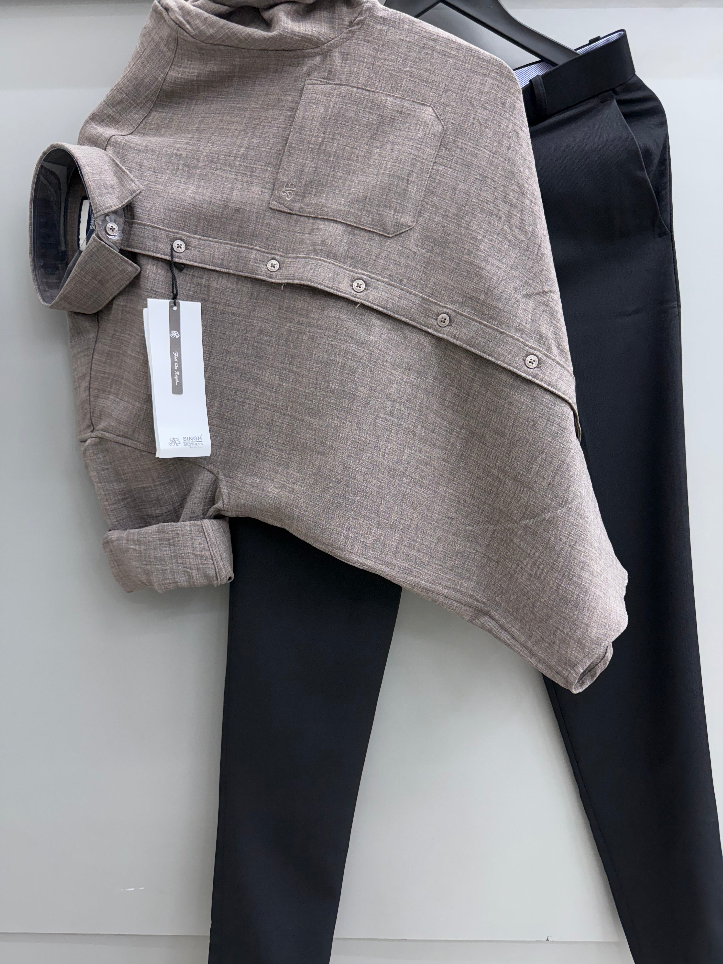 Milange linen Shirt With Trouser Pant