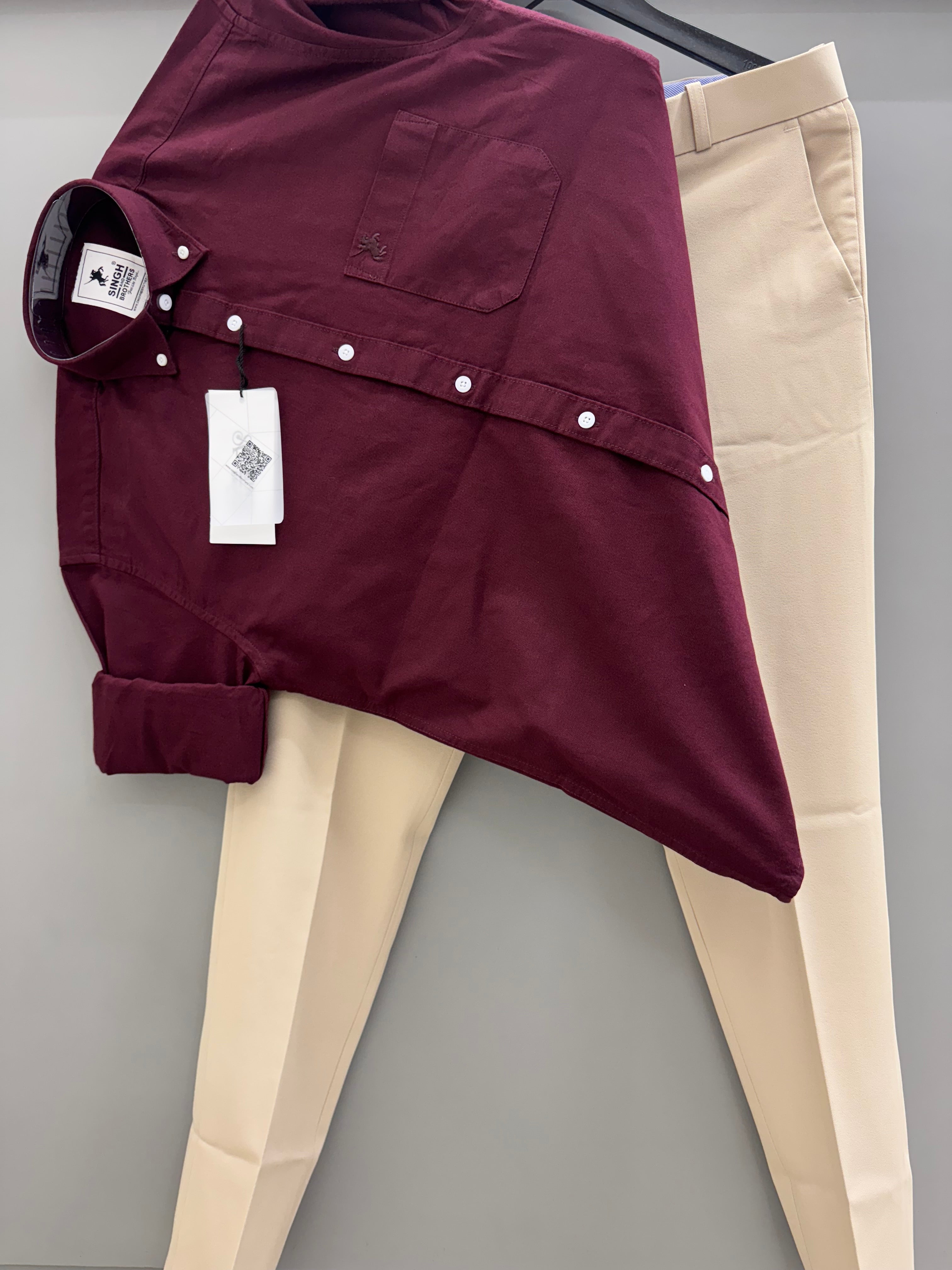 Cotton Oxford Shirt With Formal Pant