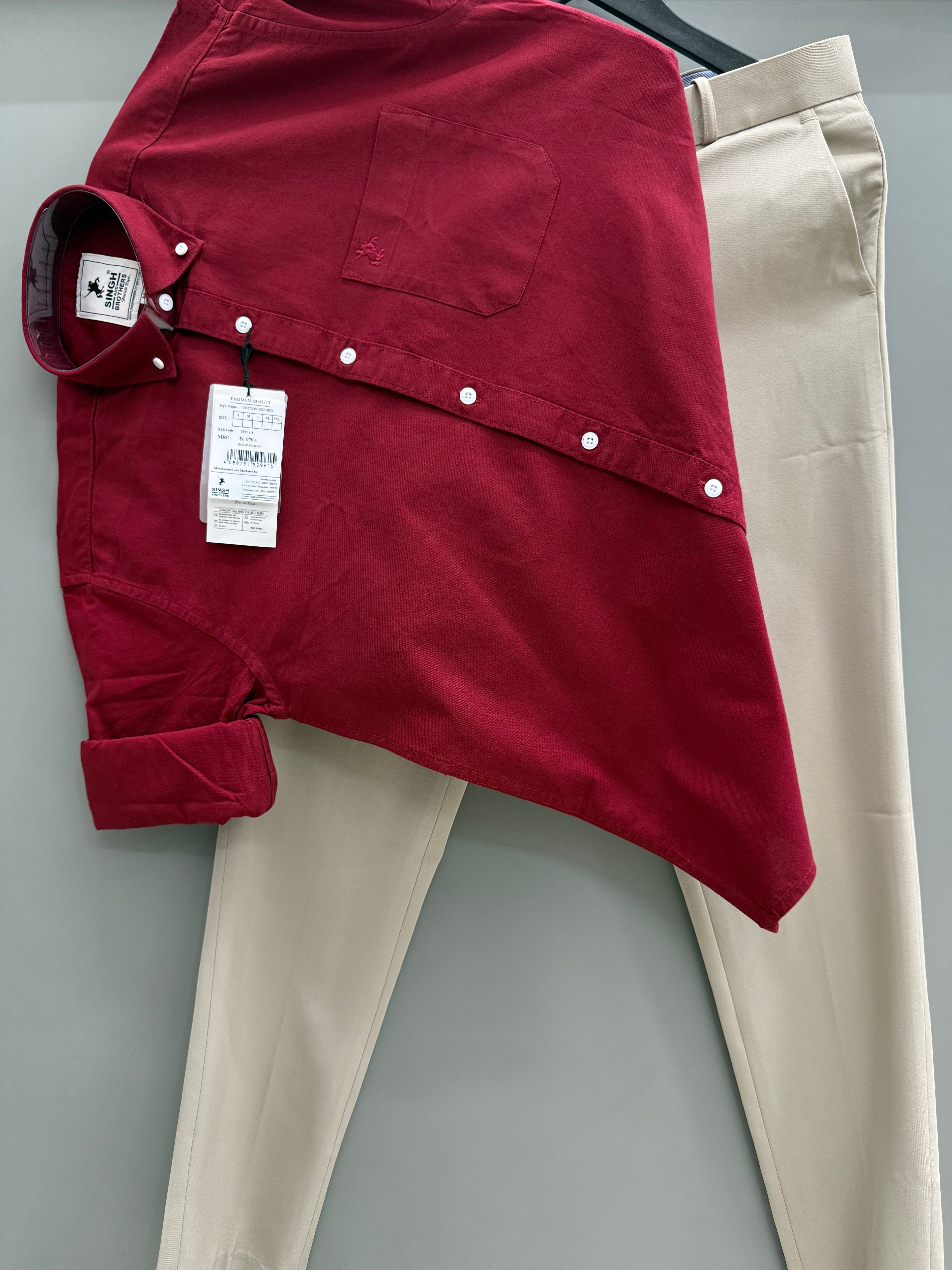 Cotton Oxford Shirt With Formal Pant
