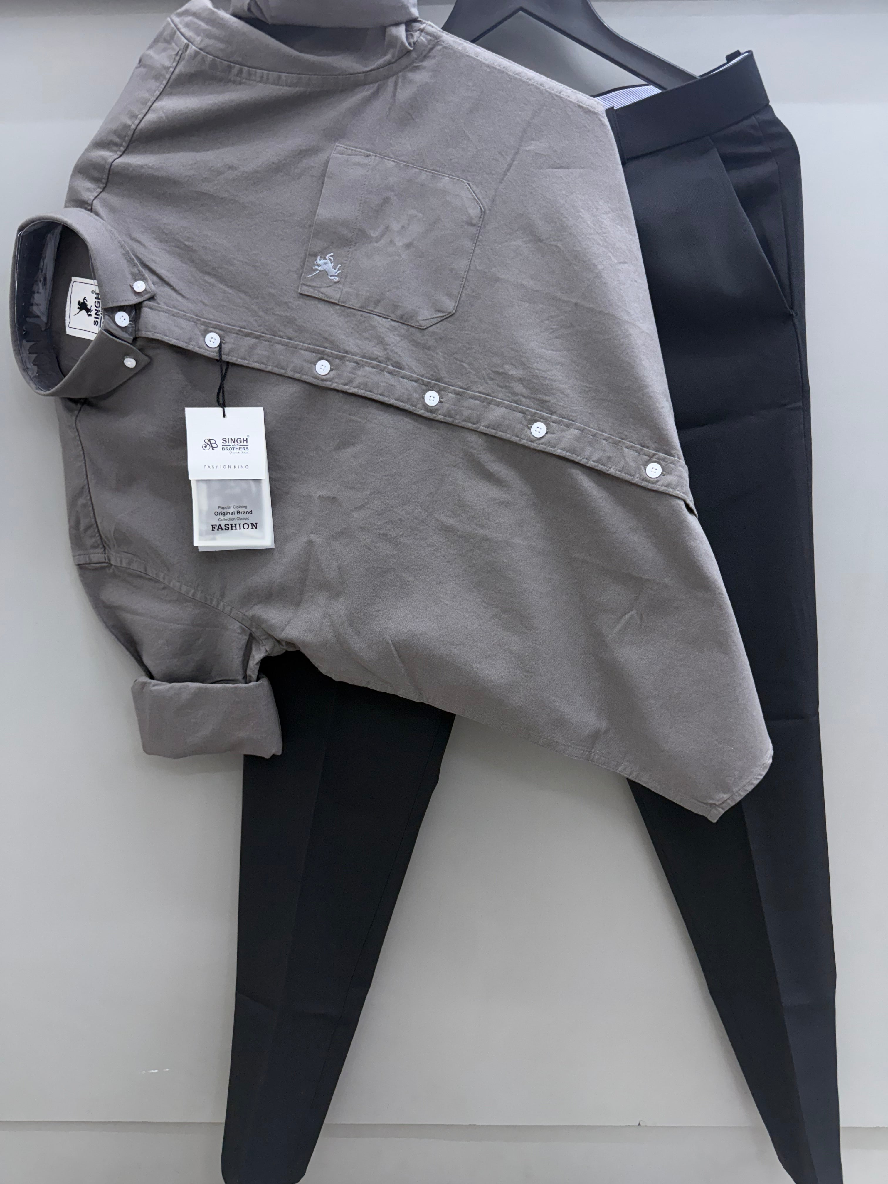 Cotton Oxford Shirt With Formal Pant