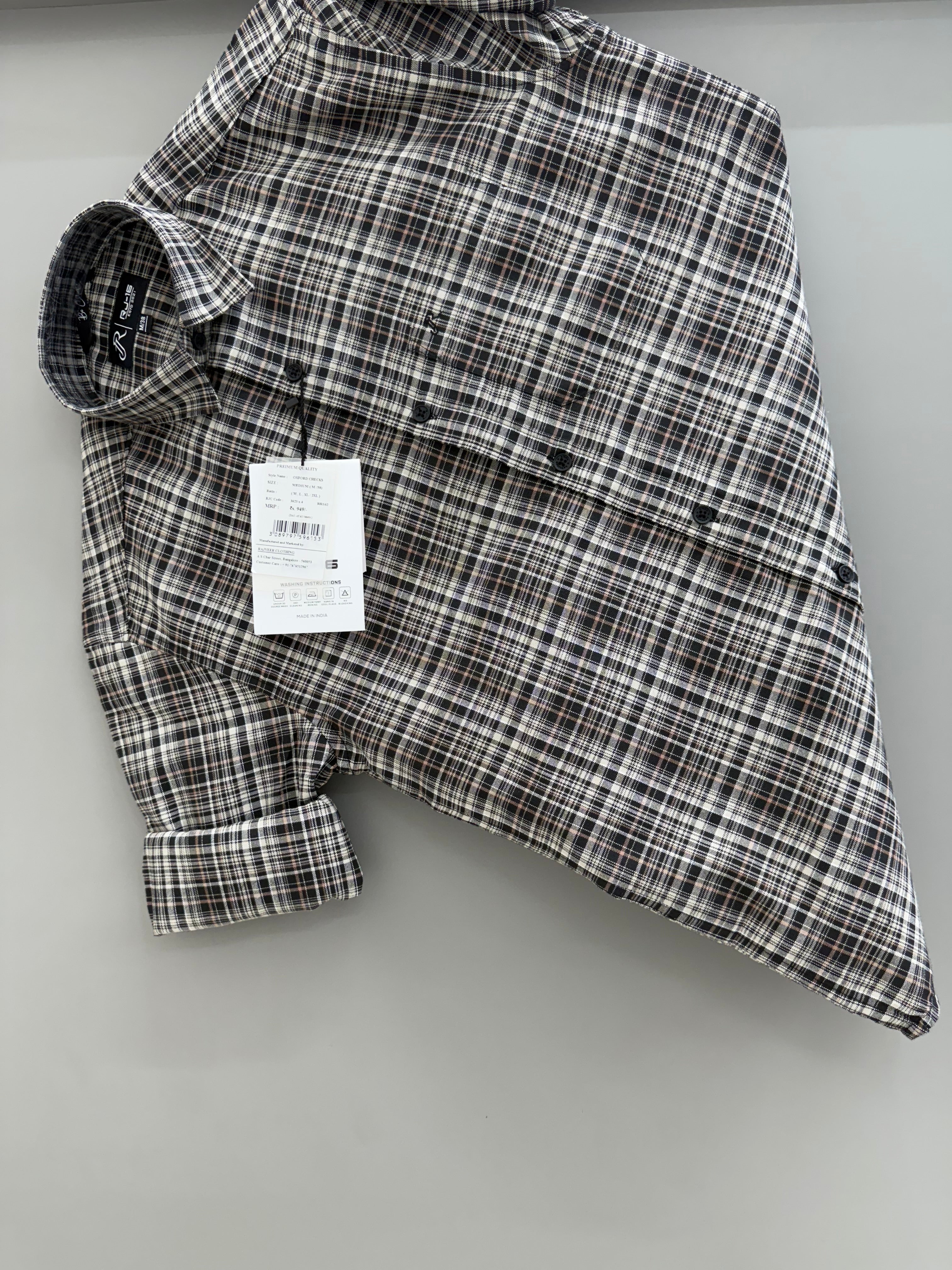 Coffee brown check shirt