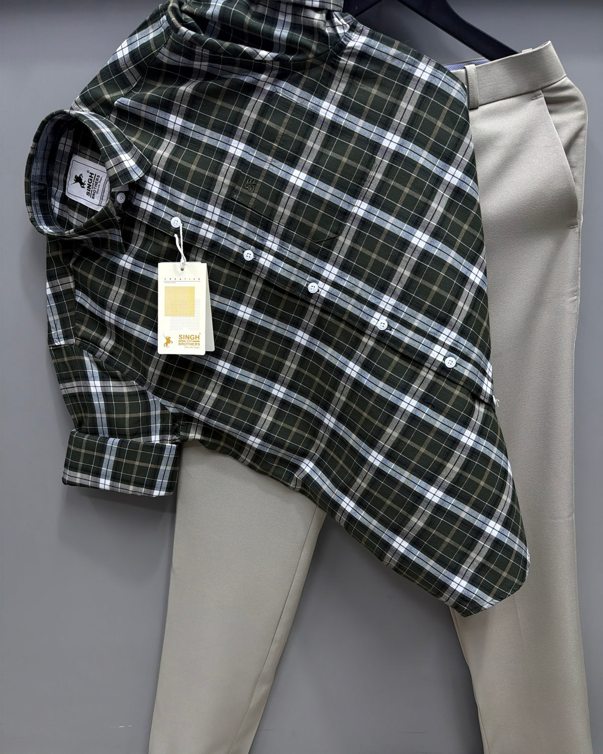 Checks shirt with pant