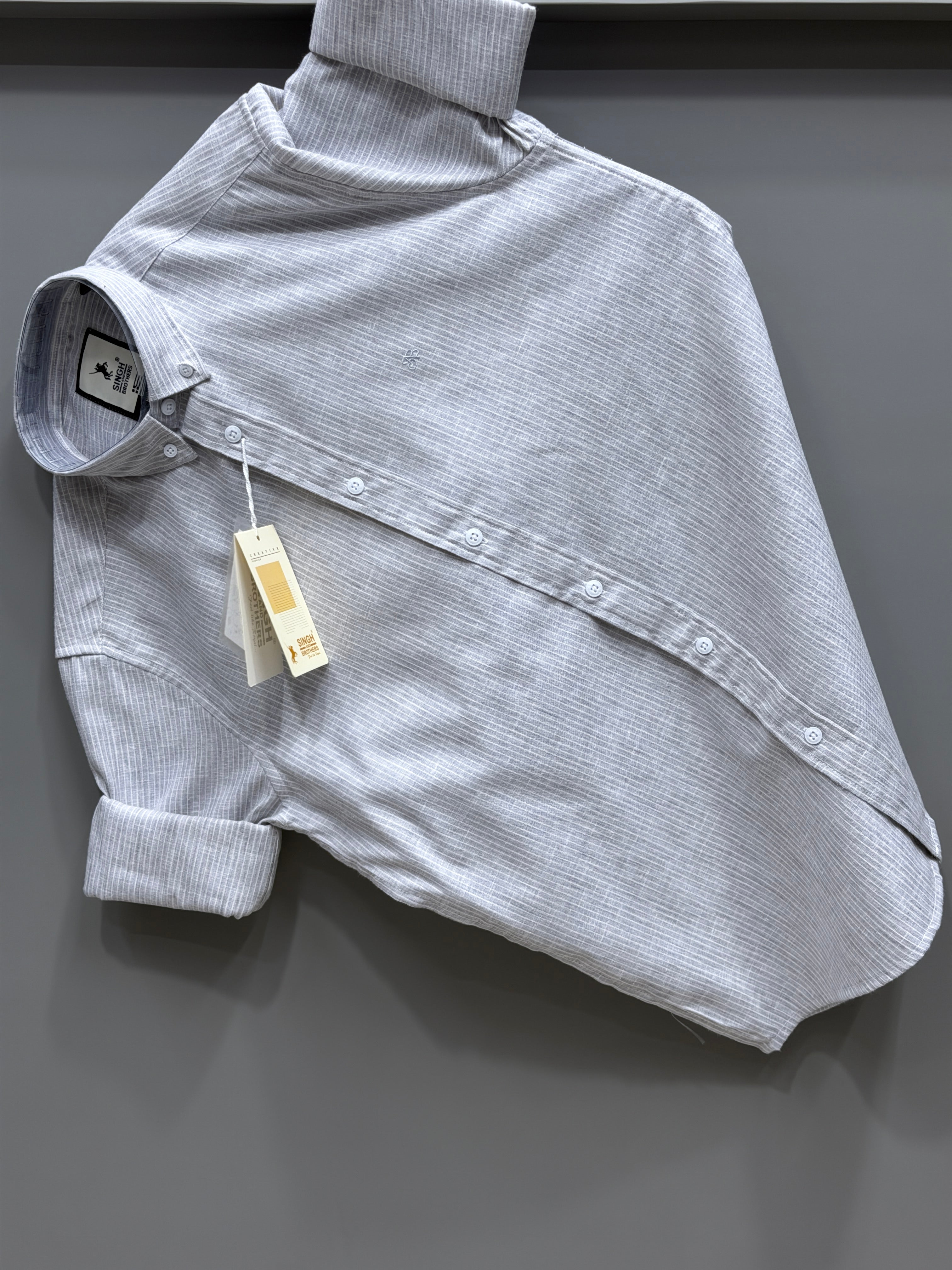 Linen strip shirt