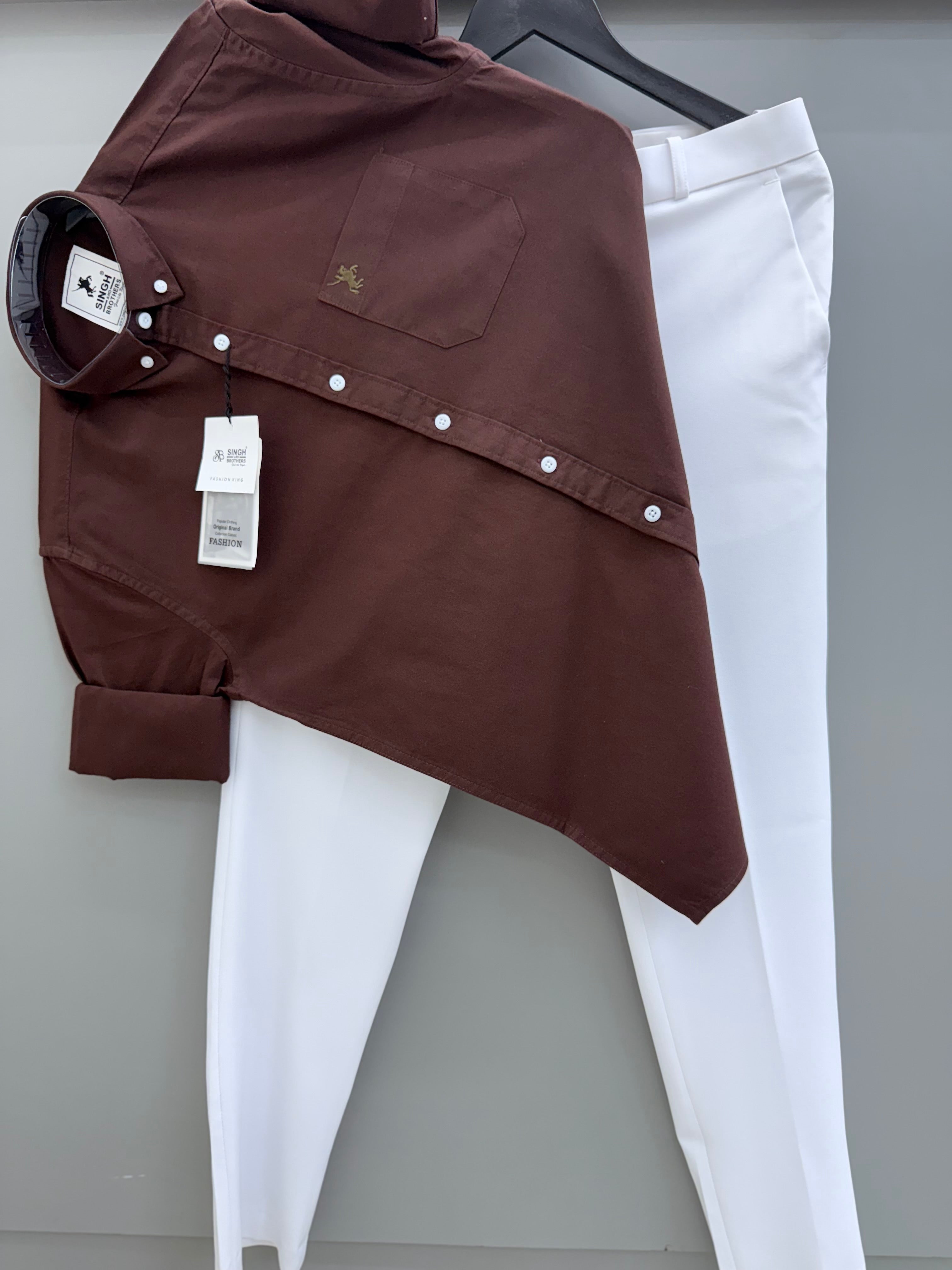 Cotton Oxford Shirt With Formal Pant