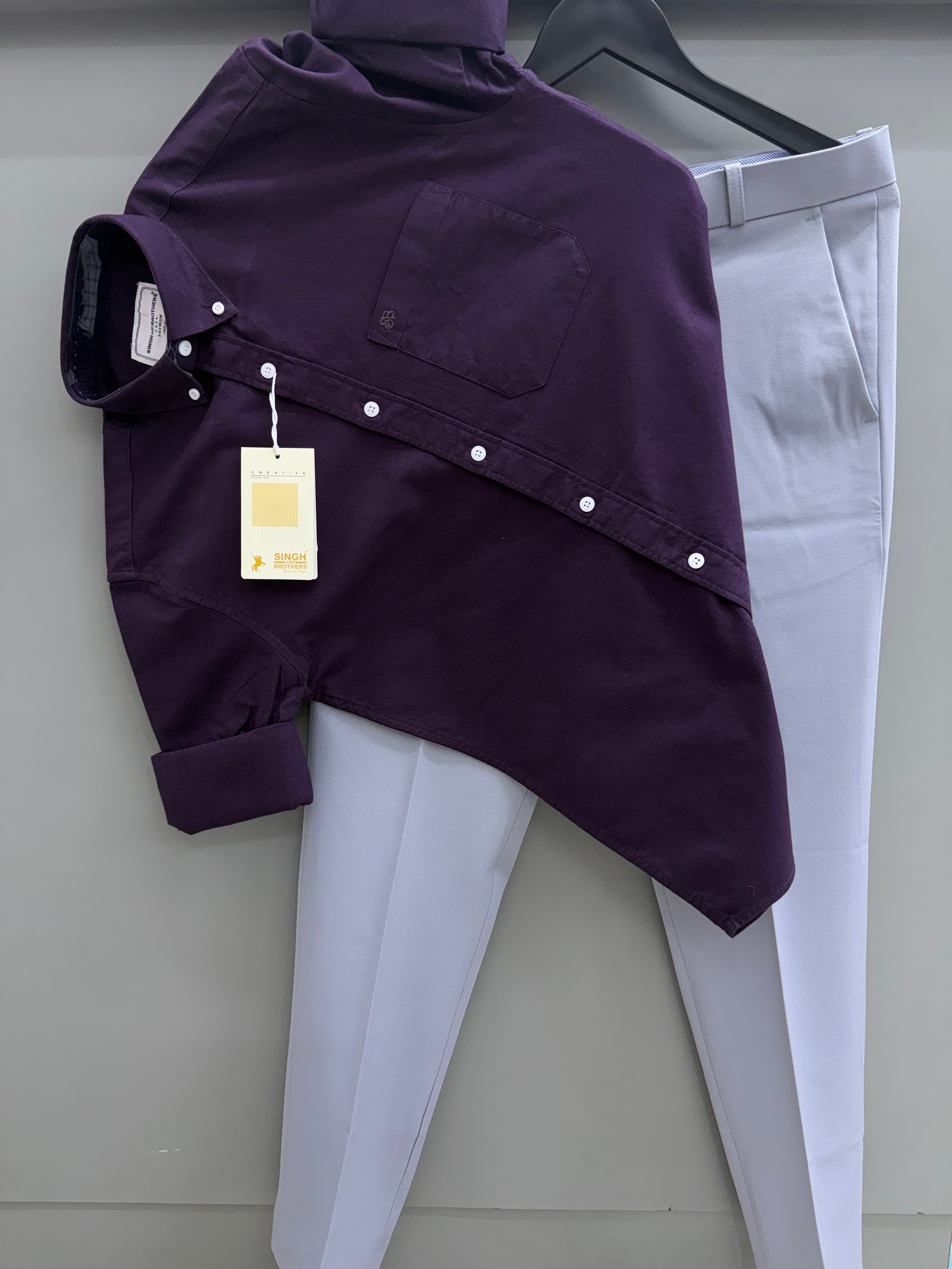 Cotton Oxford Shirt With Formal Pant