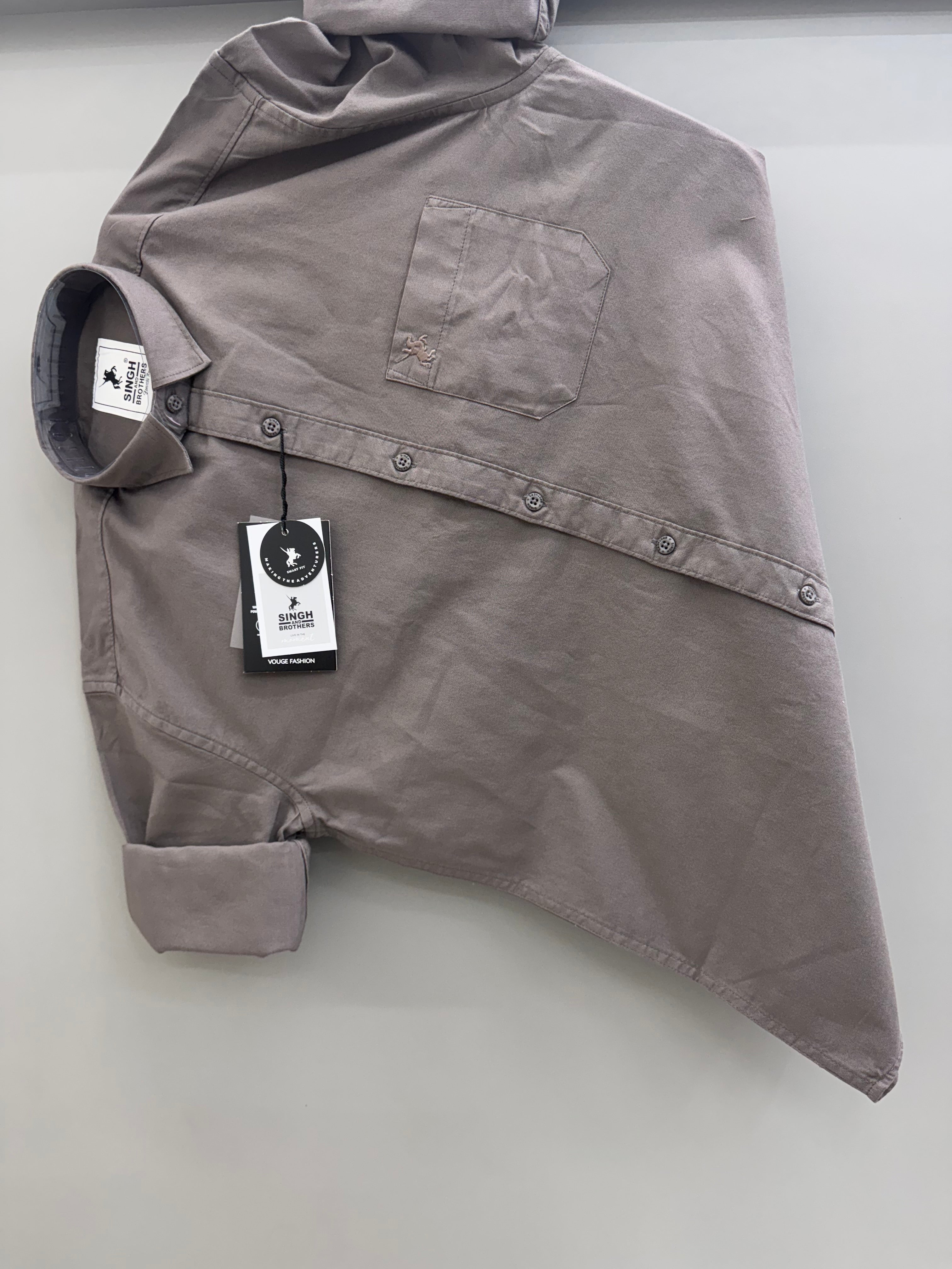 Cotton Oxford - charcoal Brown