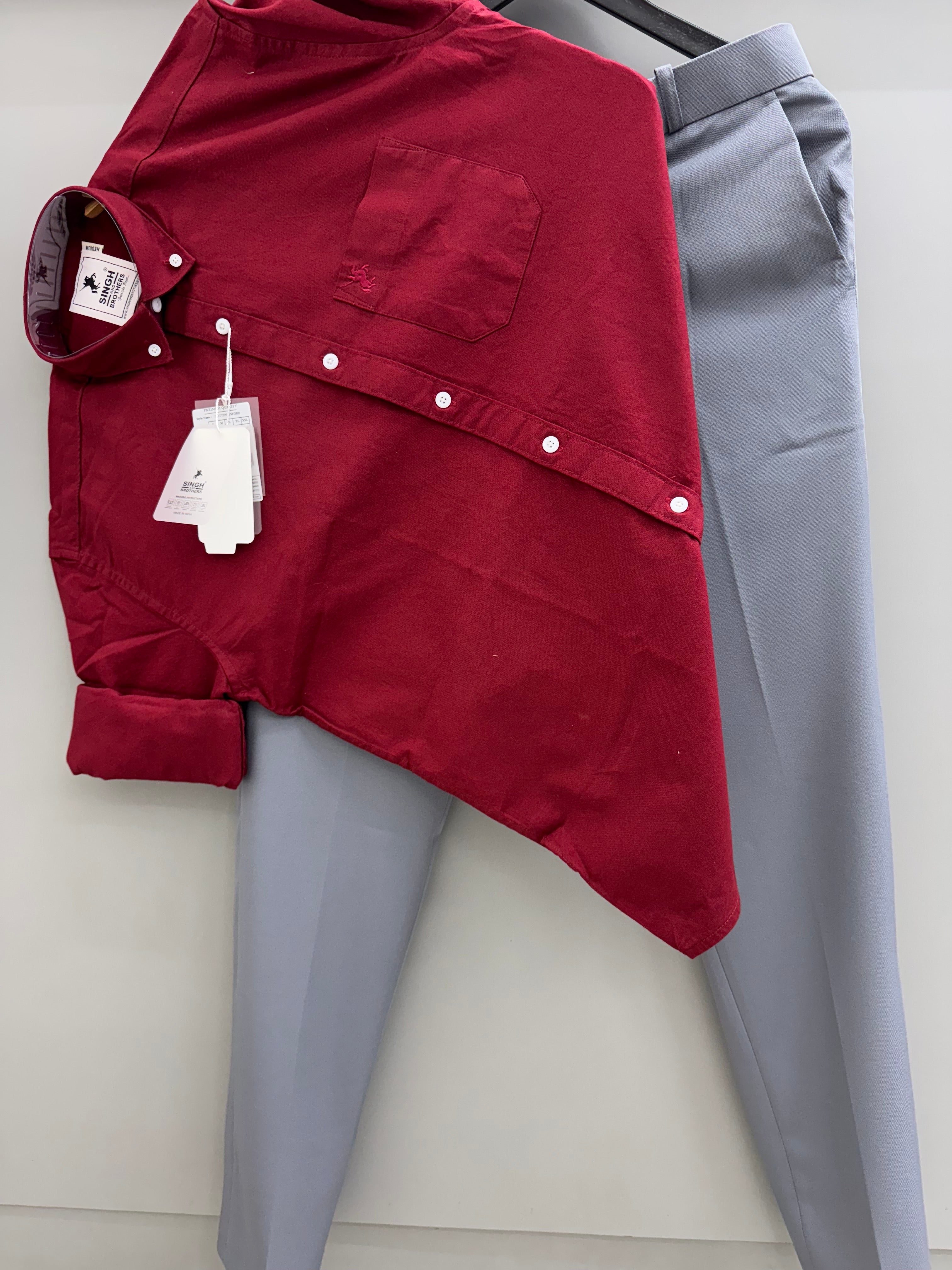 Cotton Oxford Shirt With Formal Pant