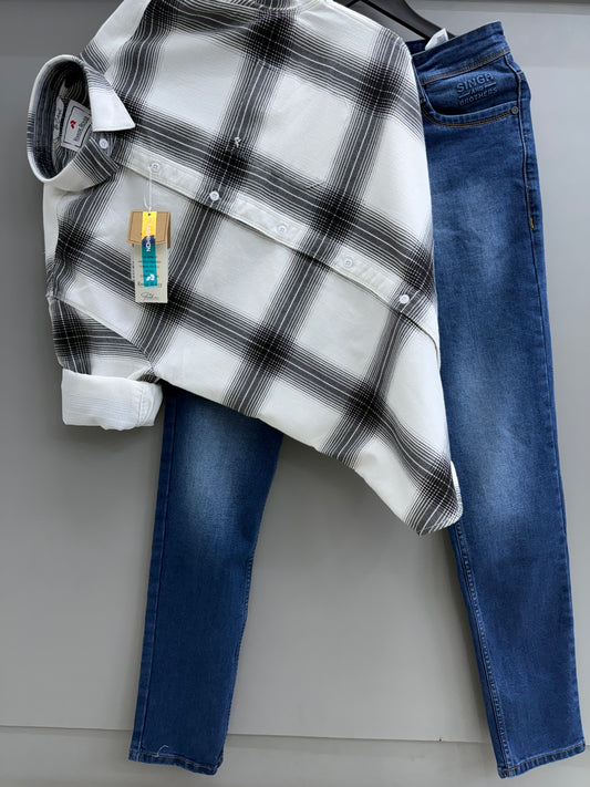 Checks Shirt With denim jeans