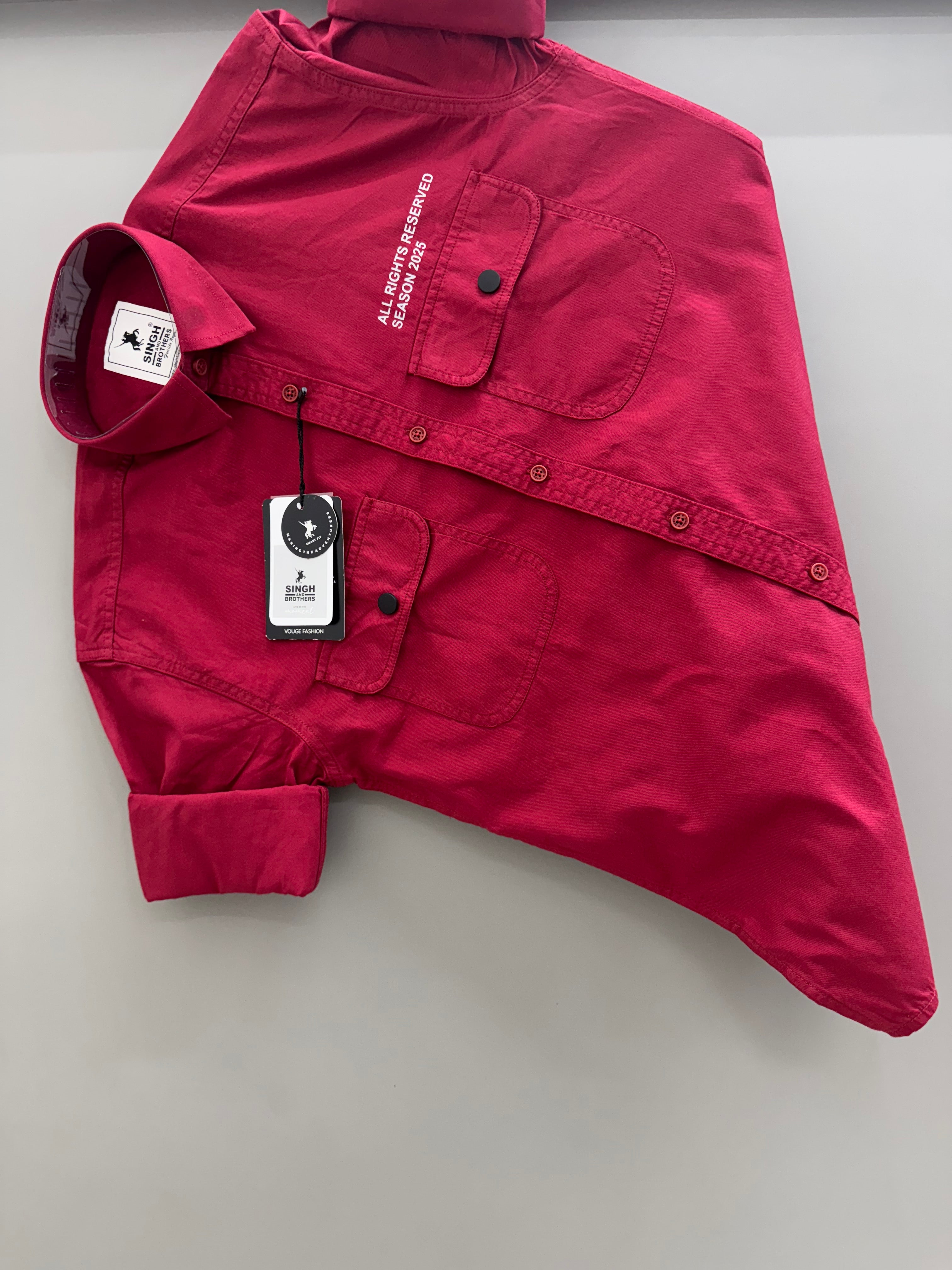 Double pocket red shirt