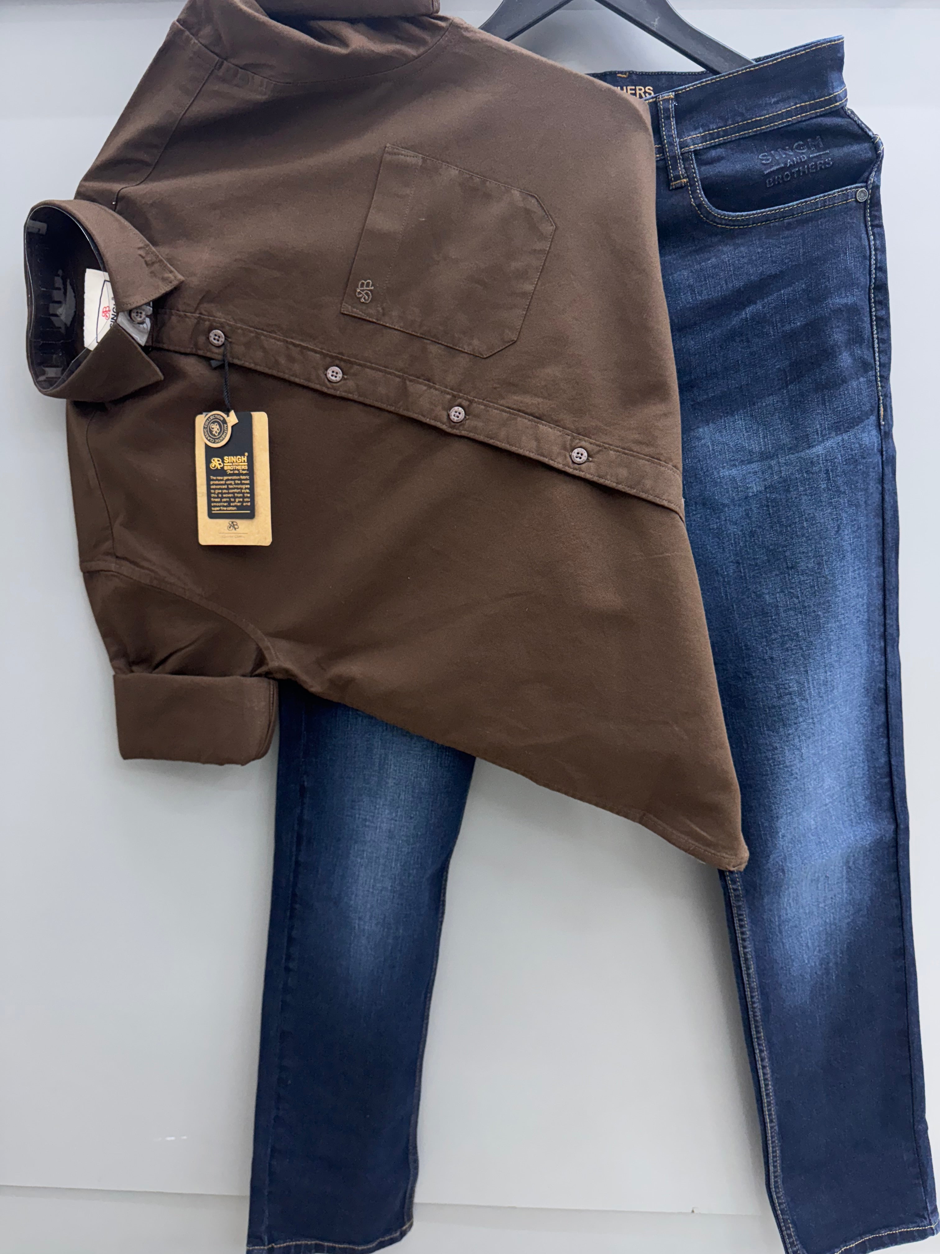 Heavy Cotton Oxford Shirt With denim jeans