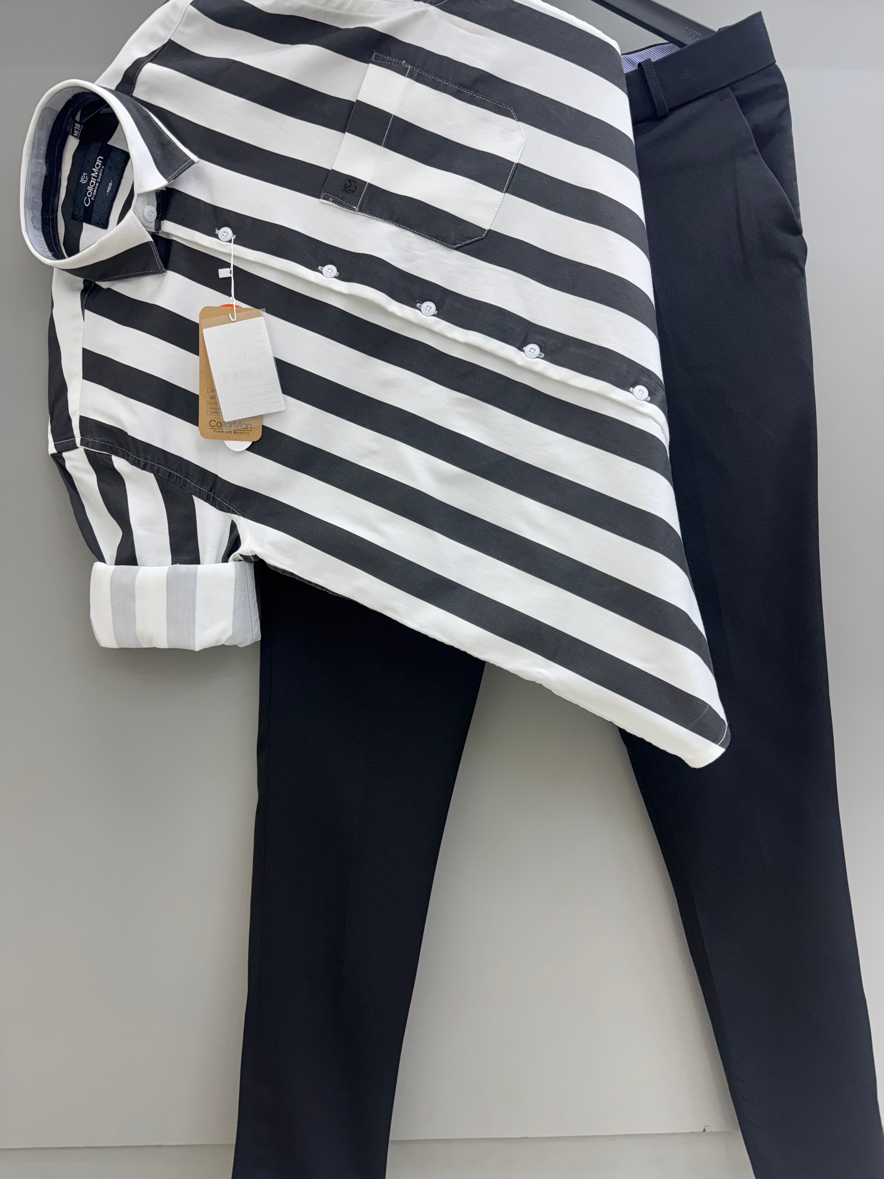 Lycra Strip Shirt With Trouser pant