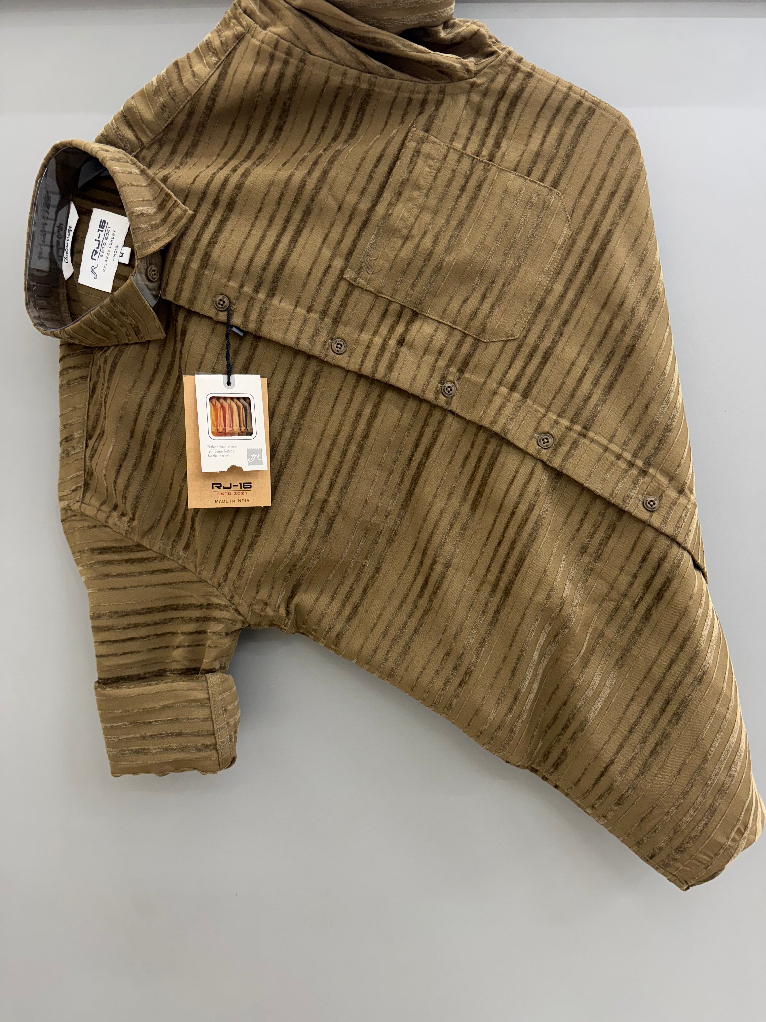 Imported jacquard Brown shirt