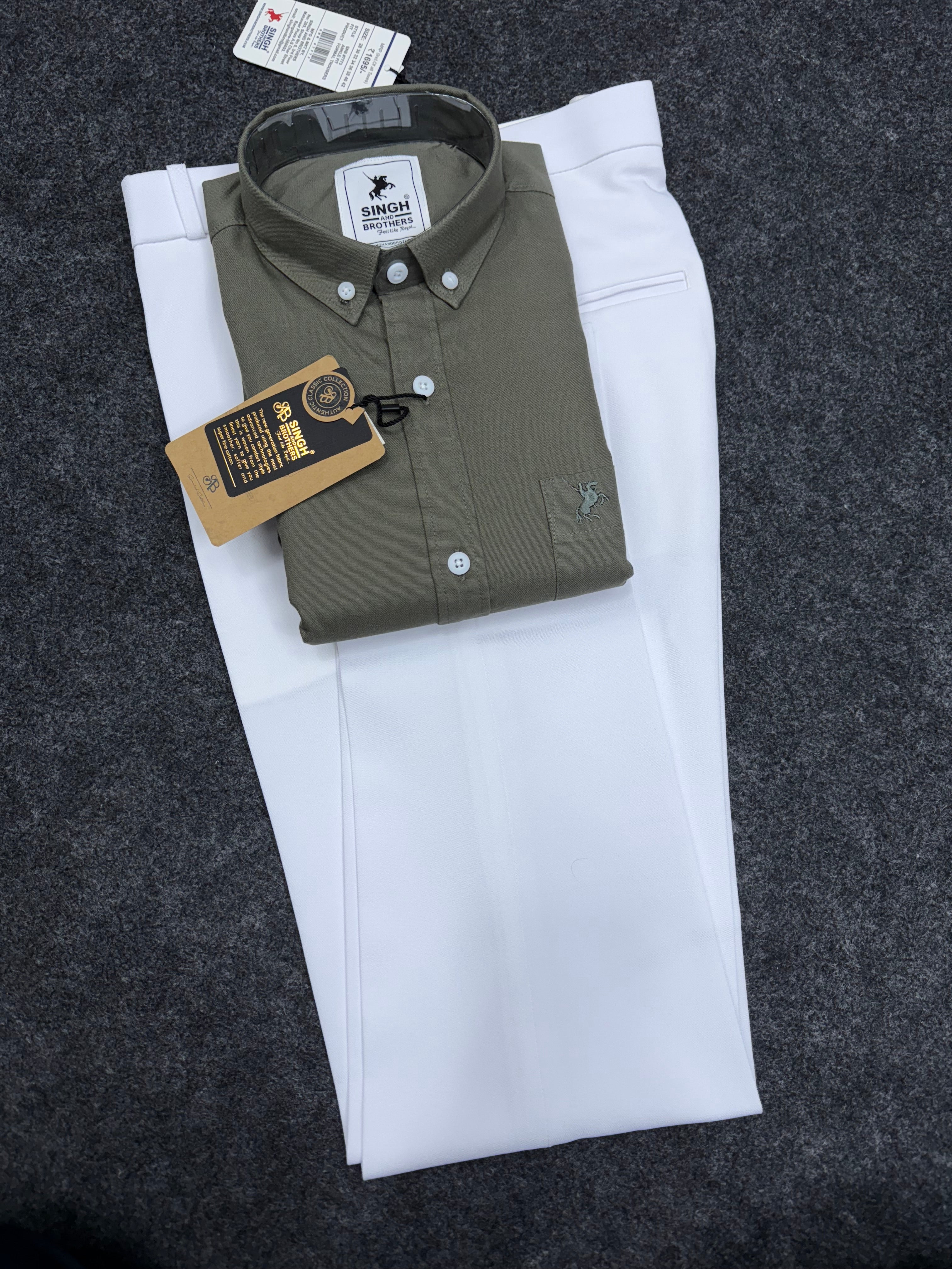 Cotton Oxford Shirt With Formal Pant