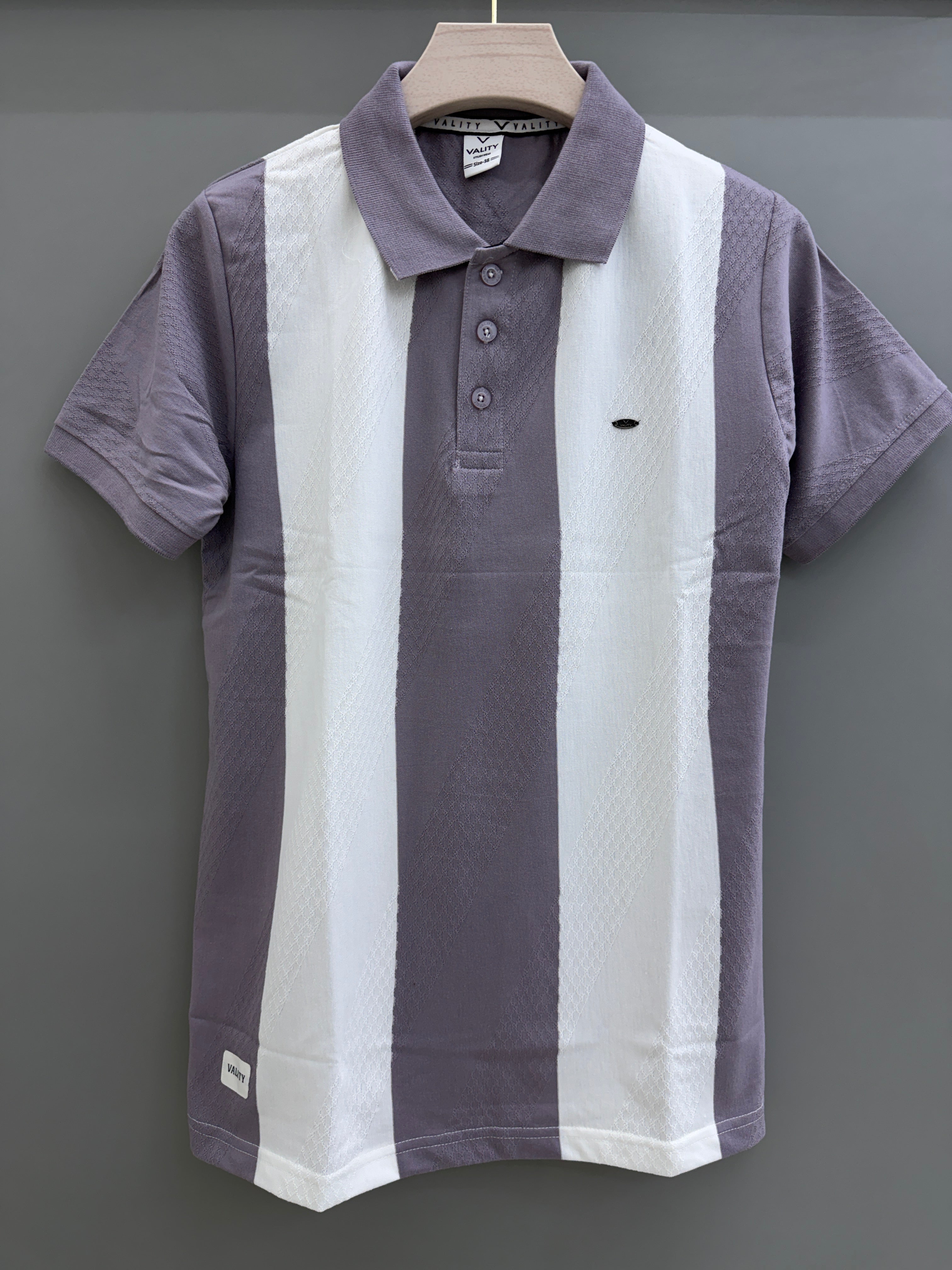 Jacquard strip T-shirts