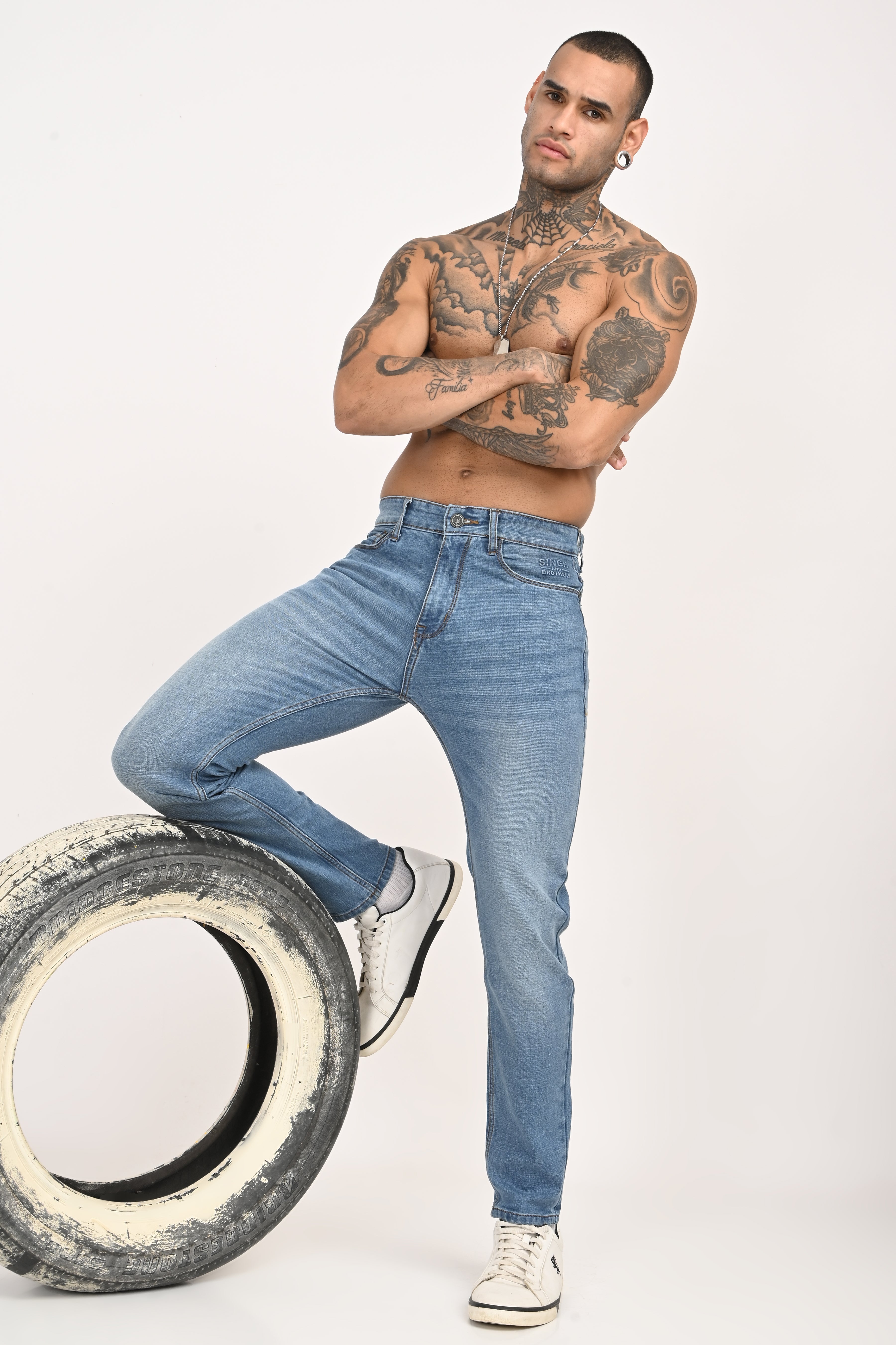 Light sky blue jeans - 13