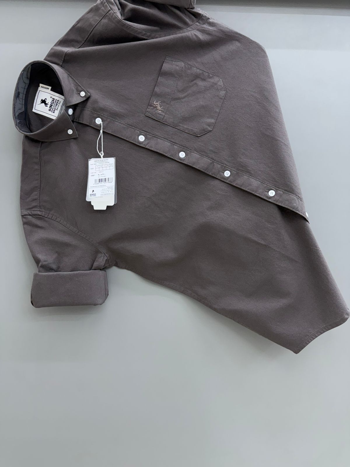 Cotton Oxford BD- Charcoal Brown