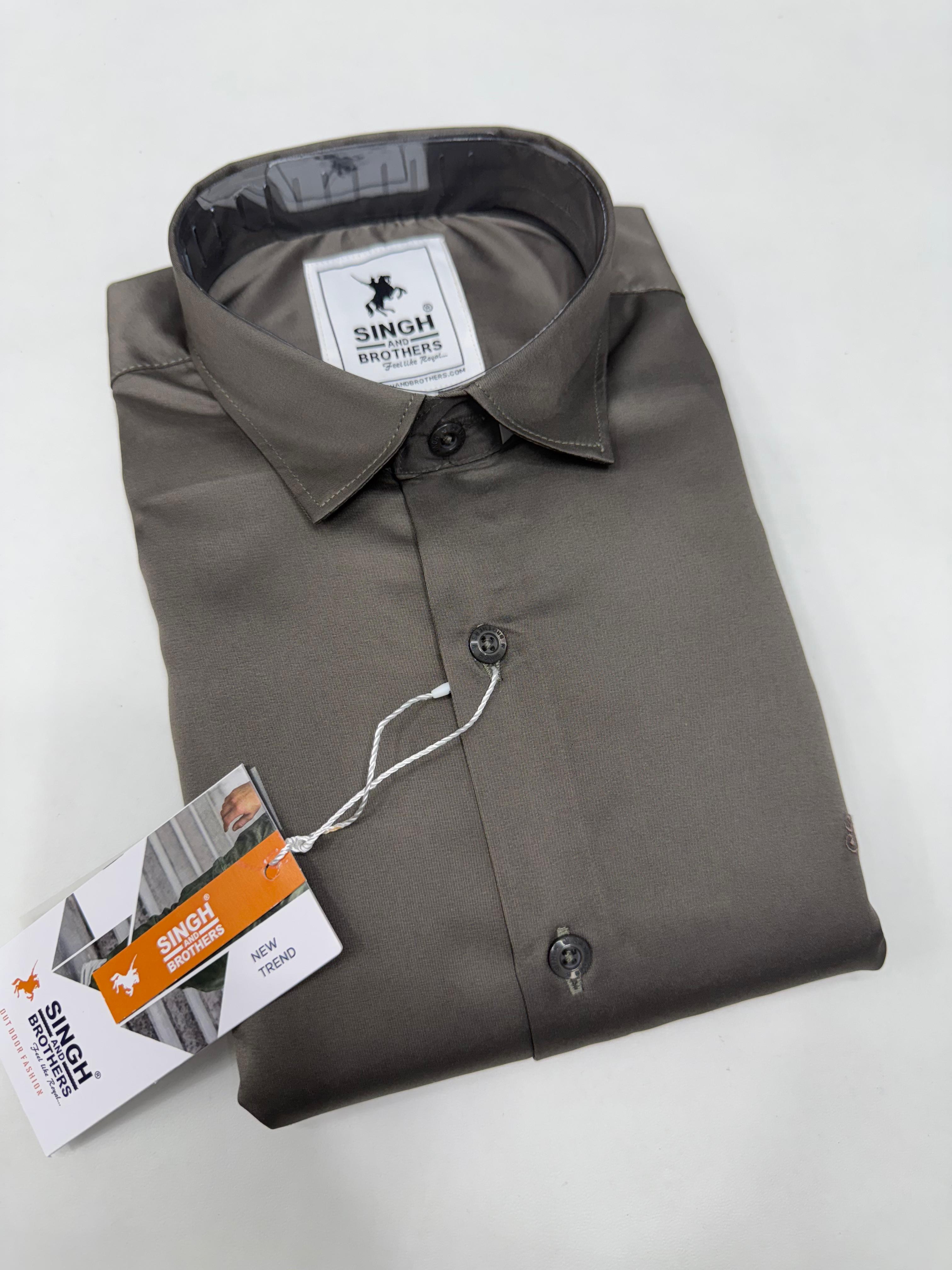 Partywear Shirt - Charcoal Brown
