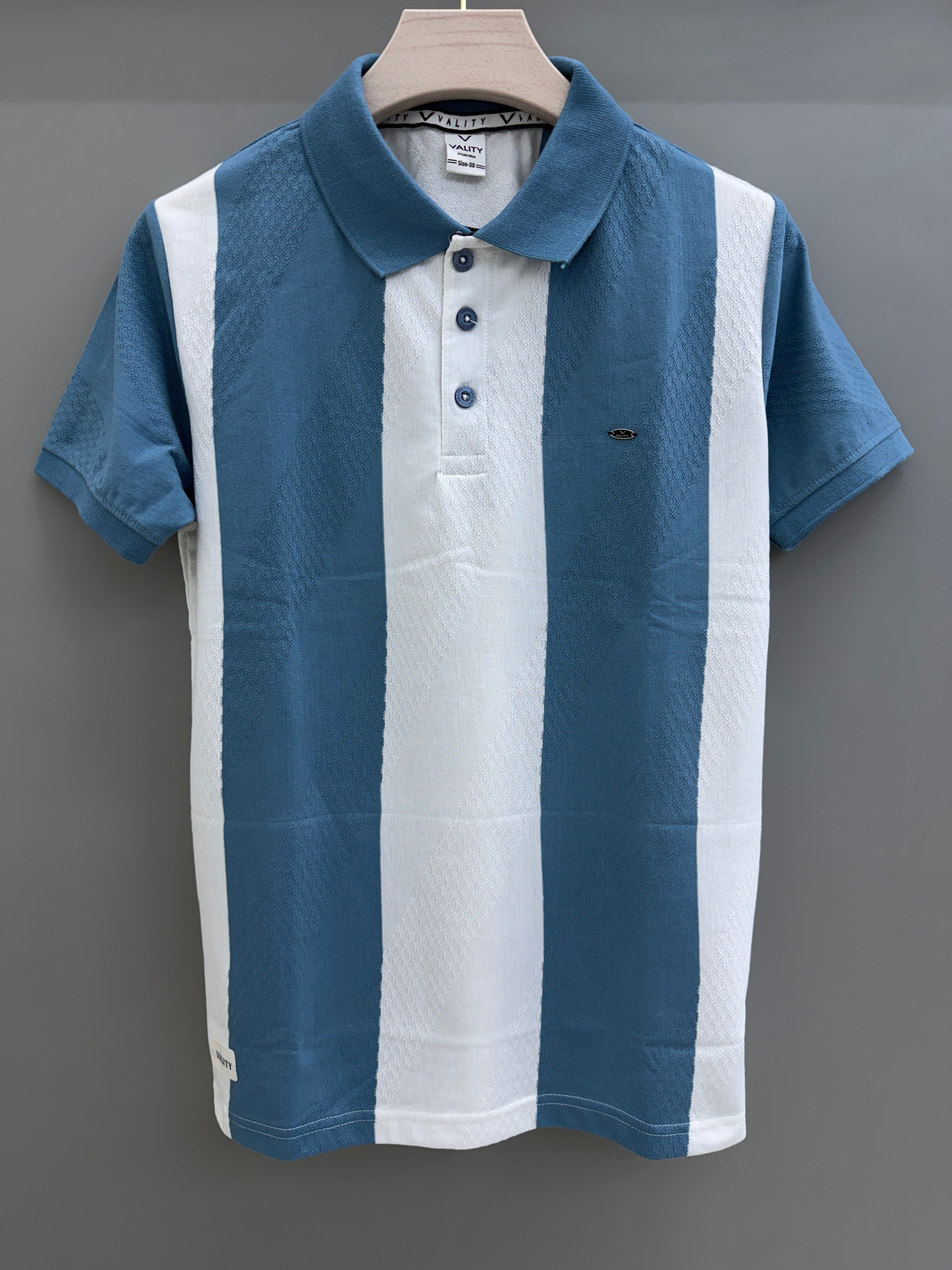 Jacquard strip T-shirts