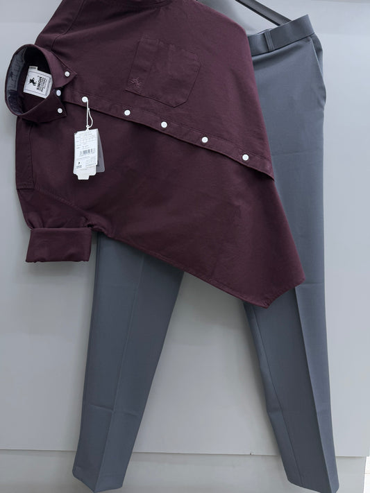 Cotton Oxford Shirt With Trouser (Combo)