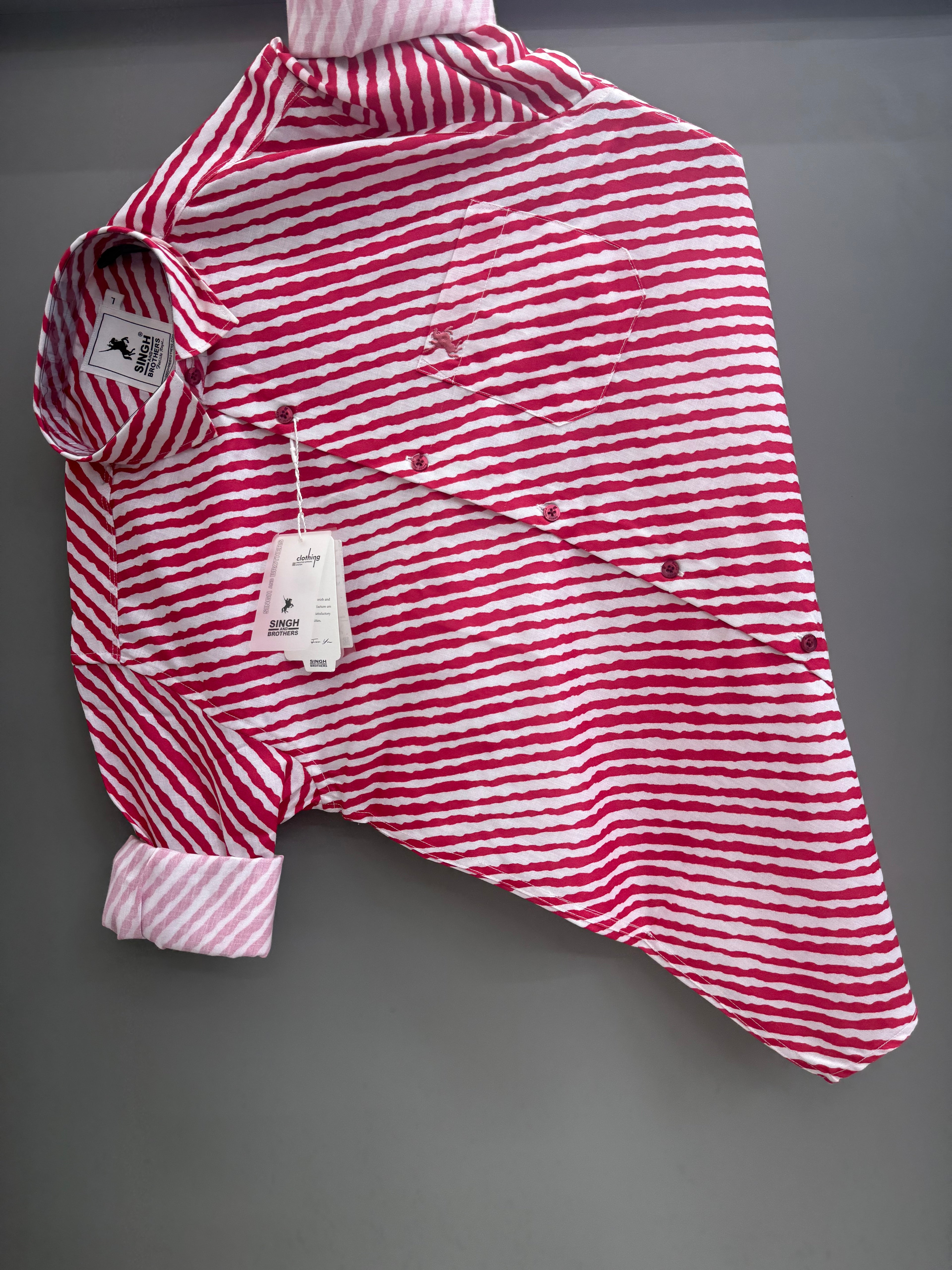 printed shirt pink strip