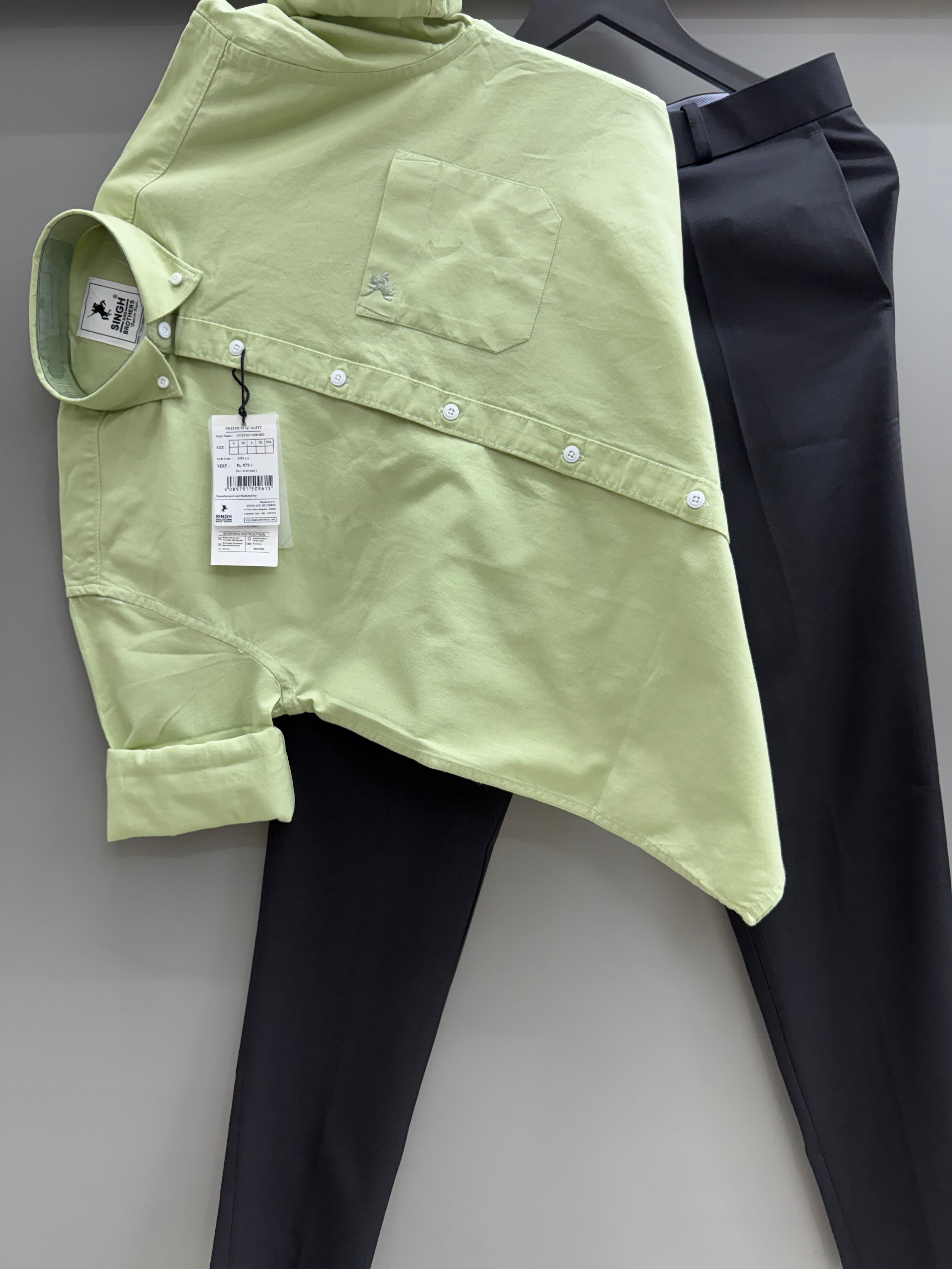 Cotton Oxford Shirt With Formal Pant