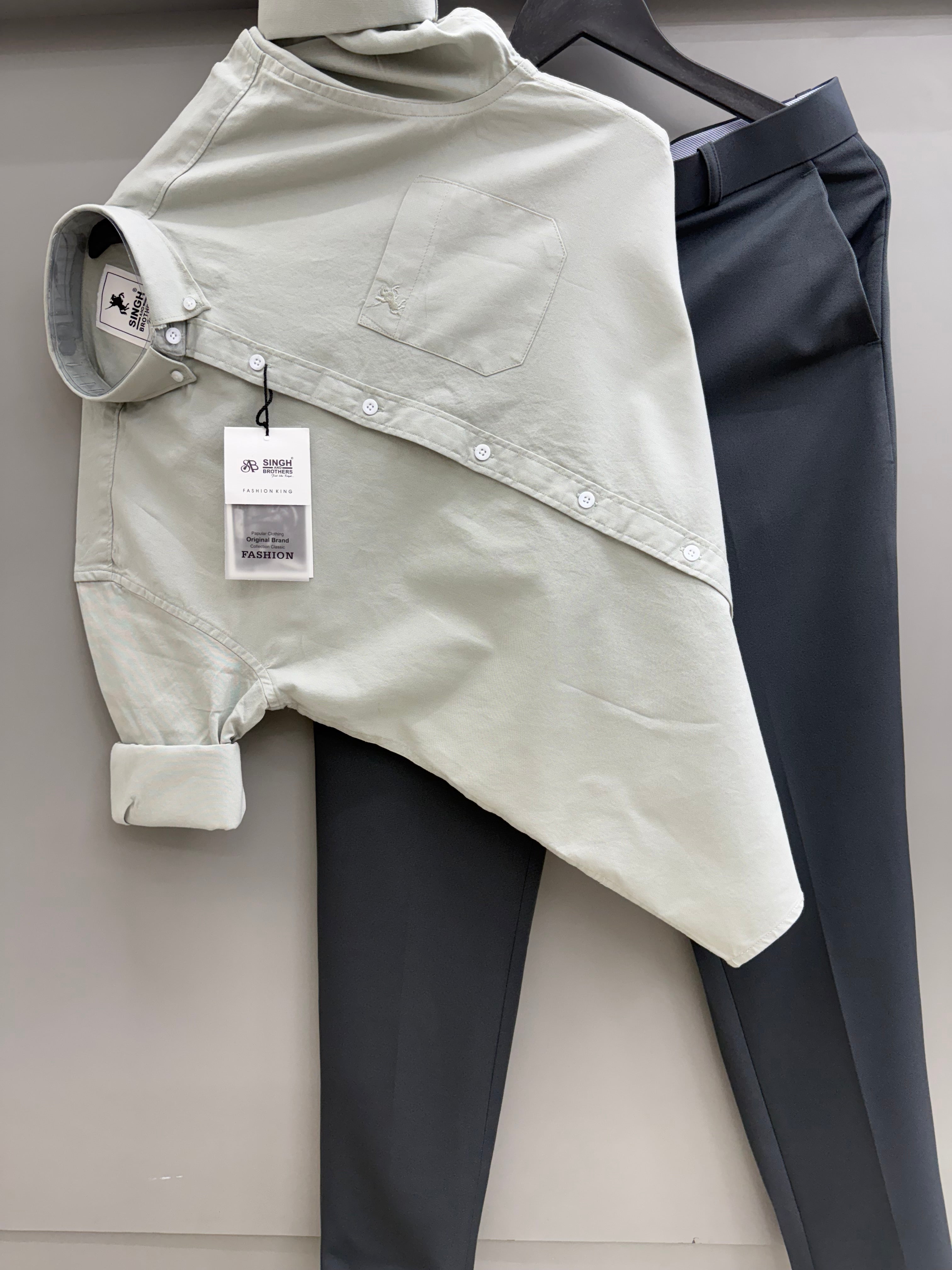 Cotton Oxford Shirt With Formal Pant