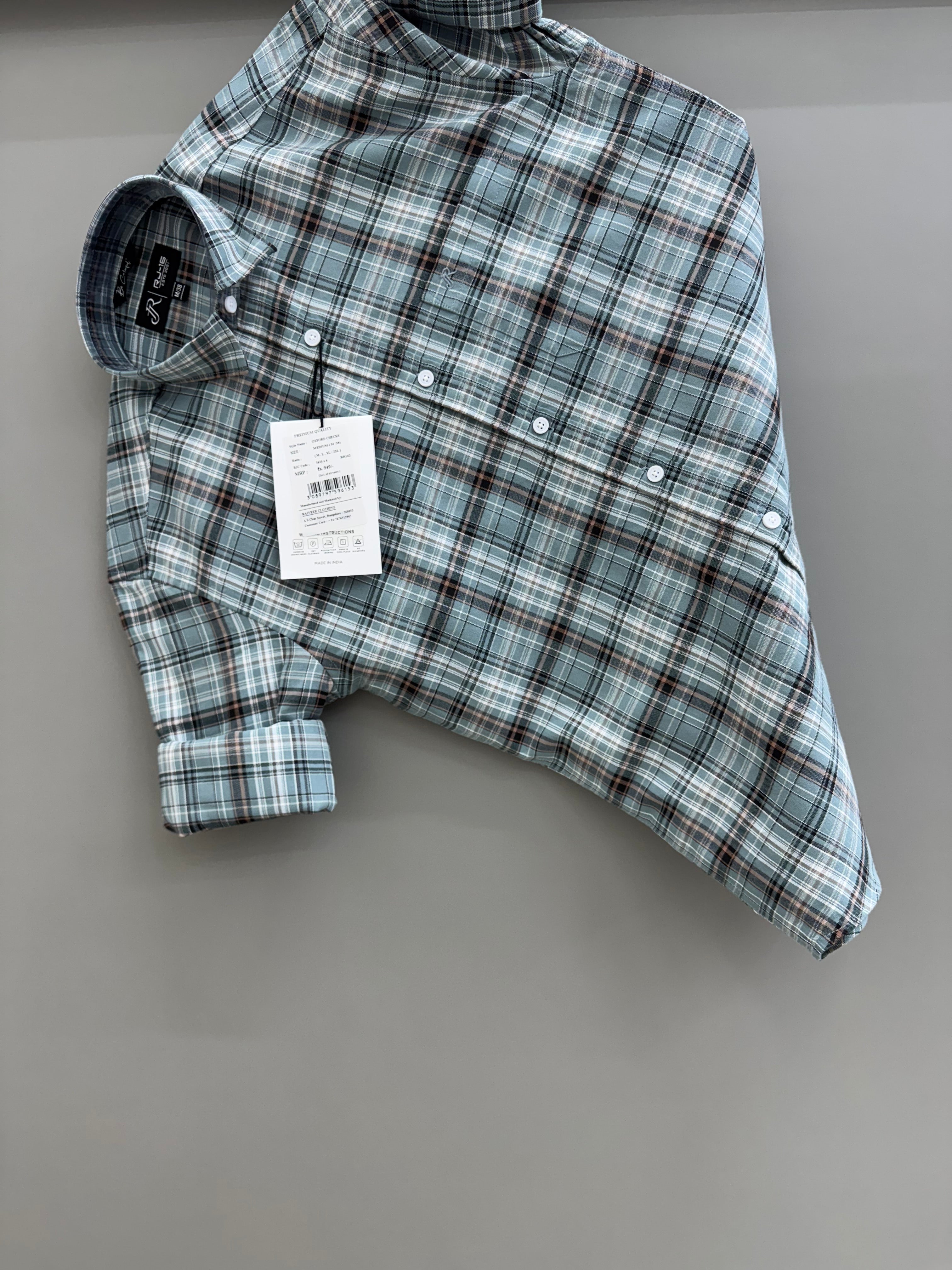 Blue check shirt
