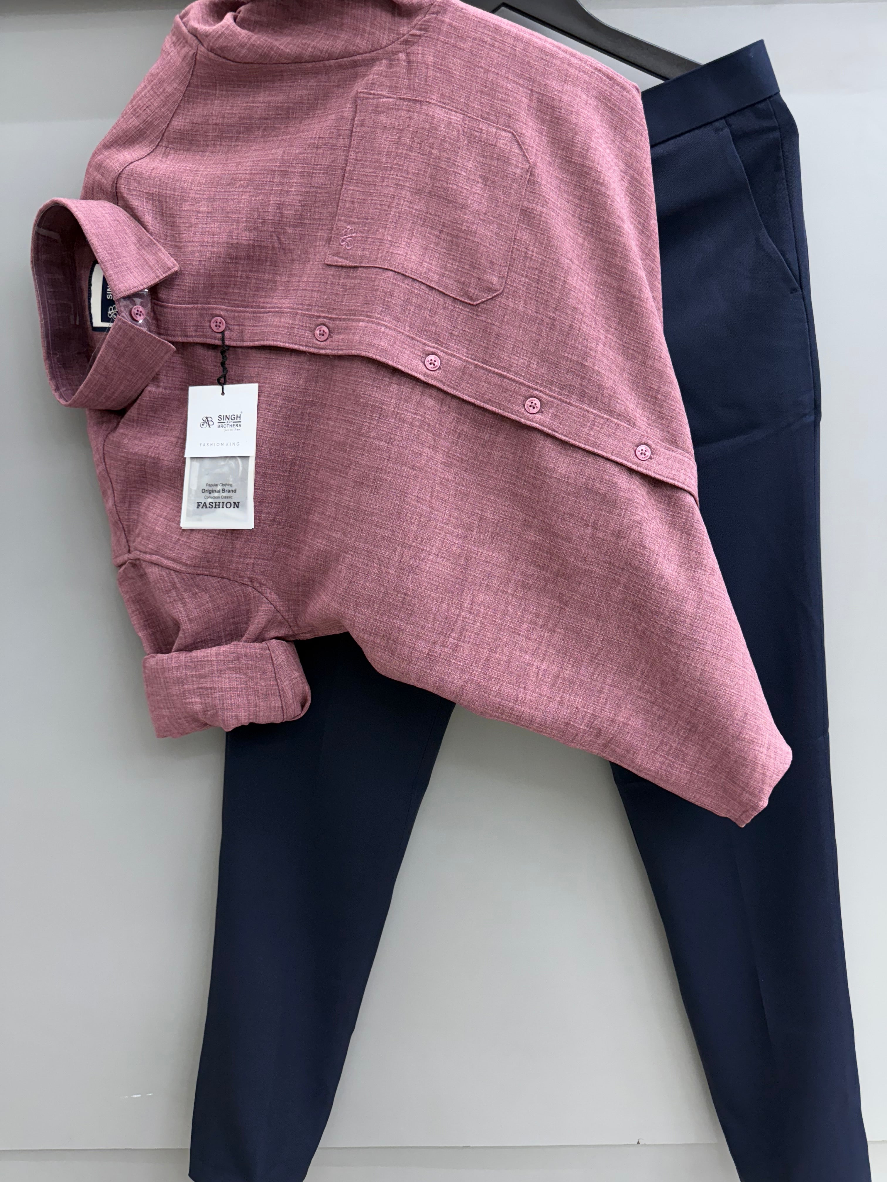 Milange linen Shirt With Trouser Pant