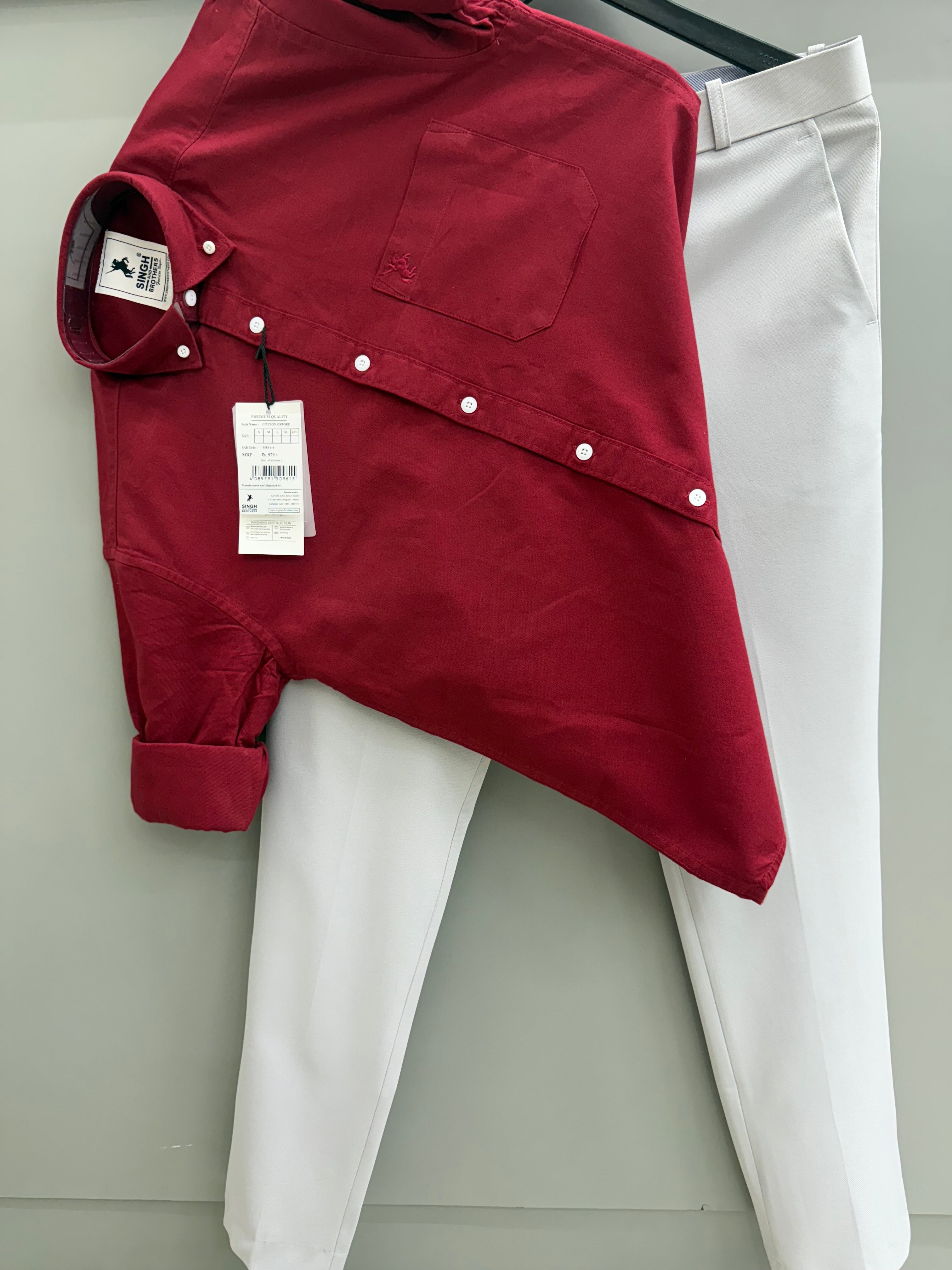 Cotton Oxford Shirt With Formal Pant