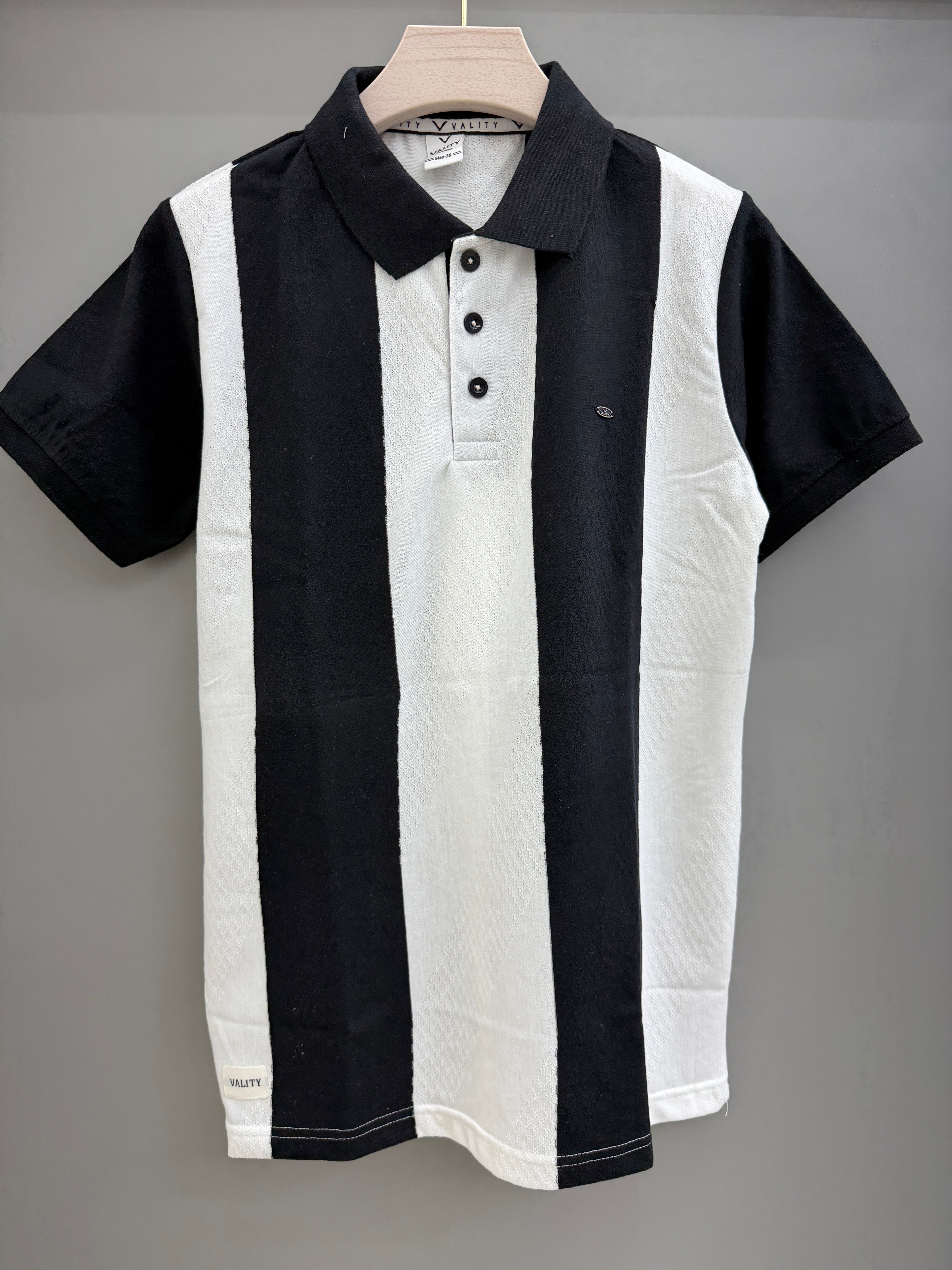 Jacquard strip T-shirts