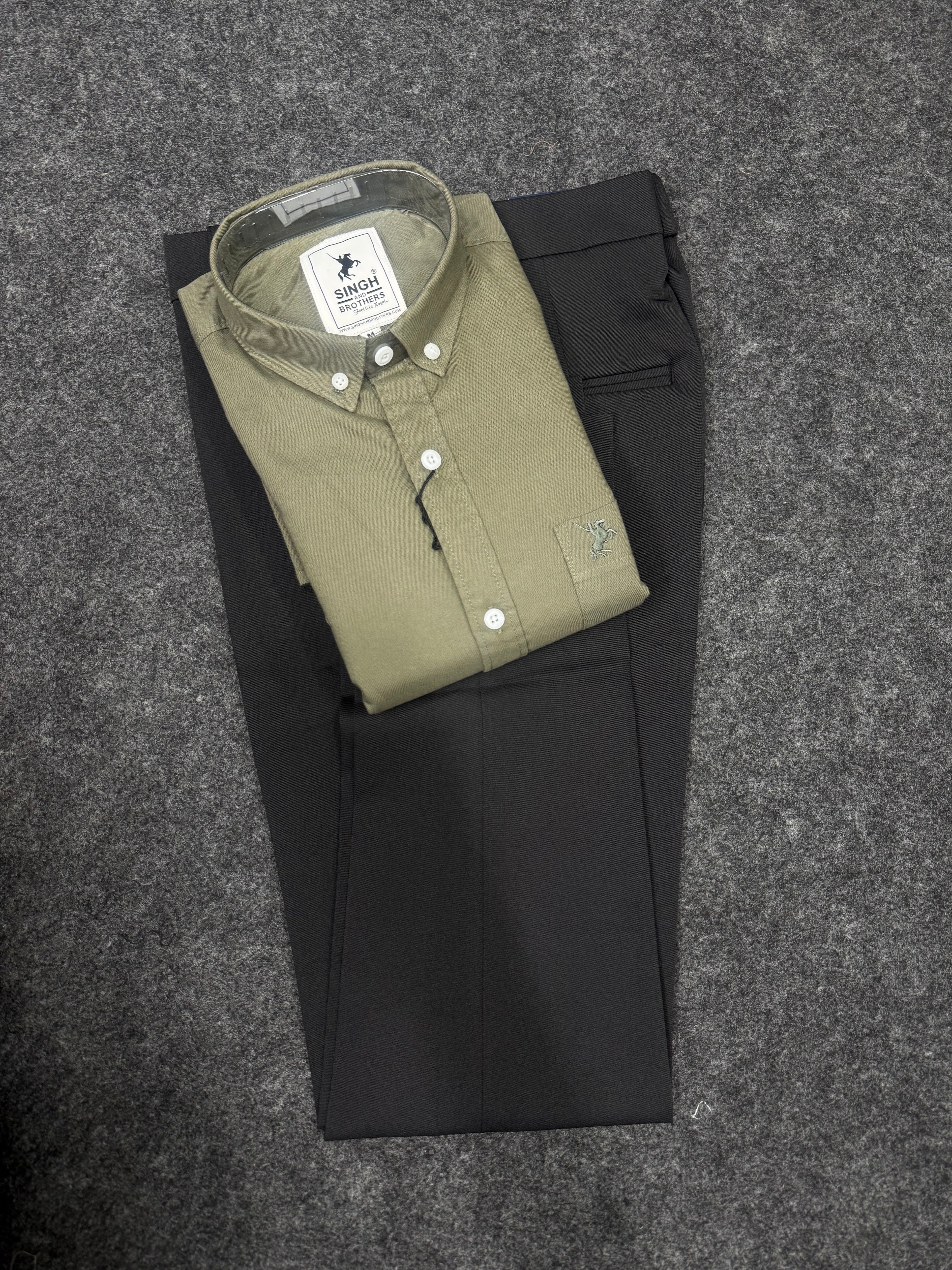 Cotton Oxford Shirt With Formal Pant