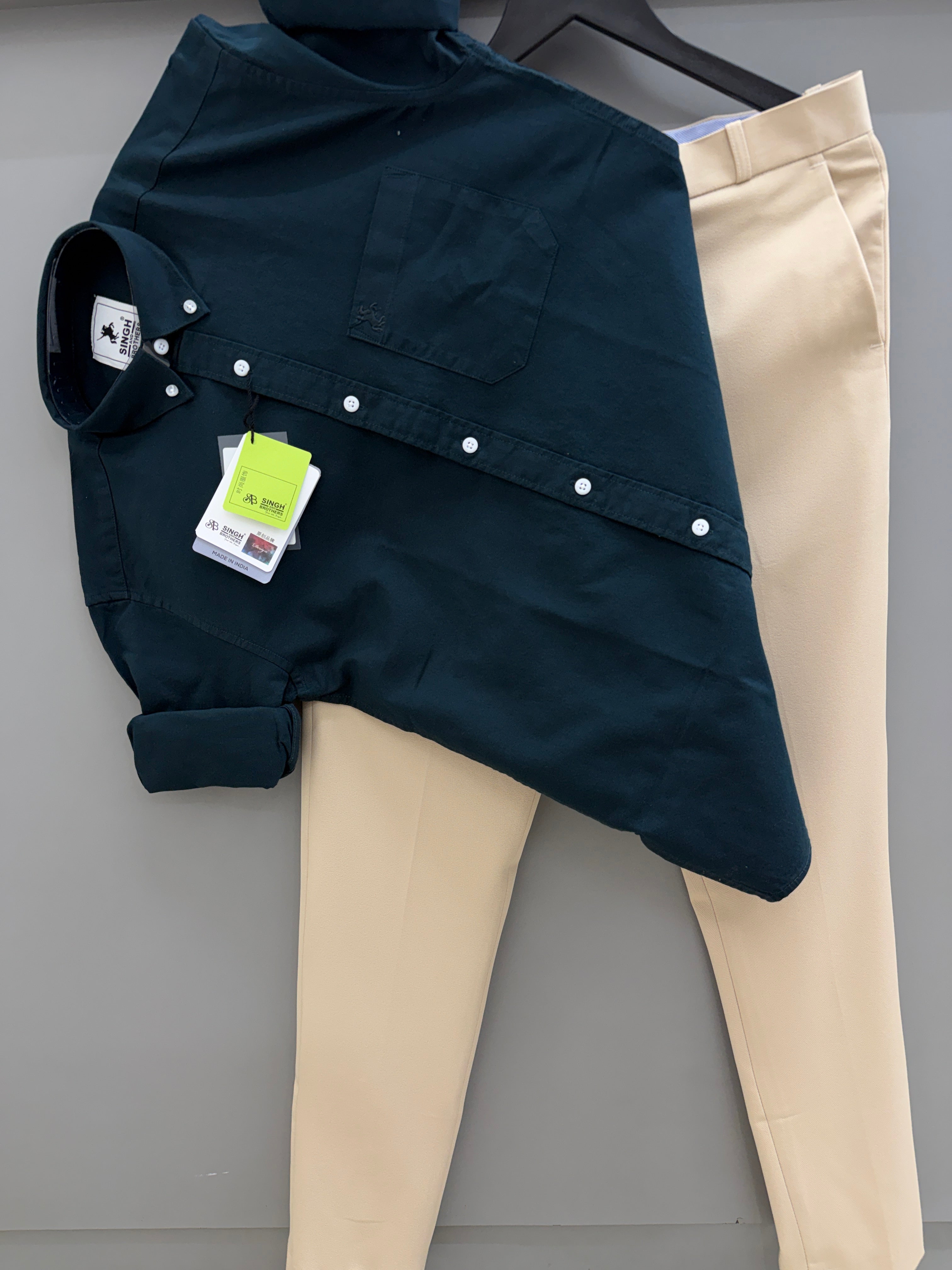 Cotton oxford shirt with formal pant