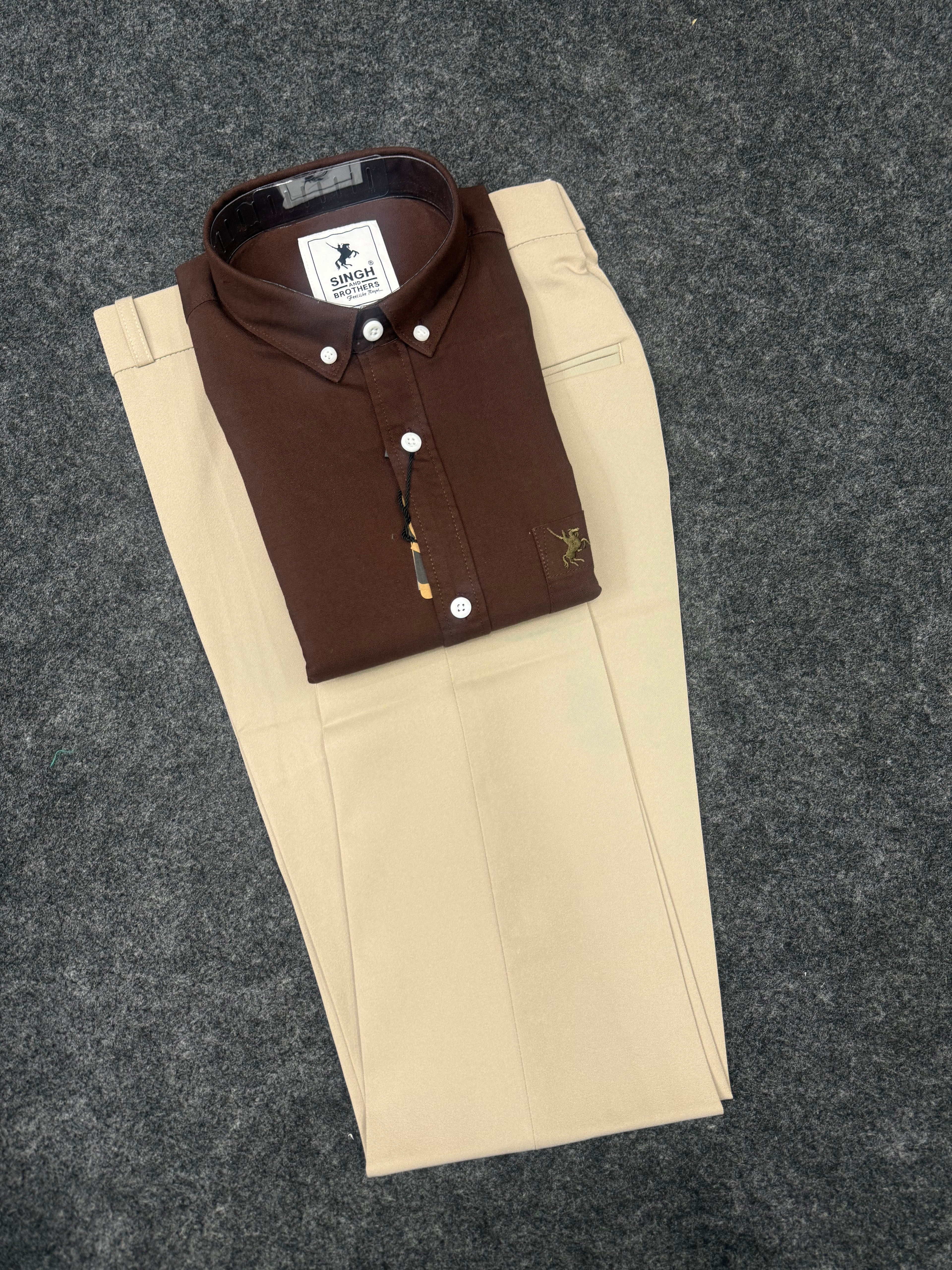 Cotton Oxford Shirt With Formal Pant