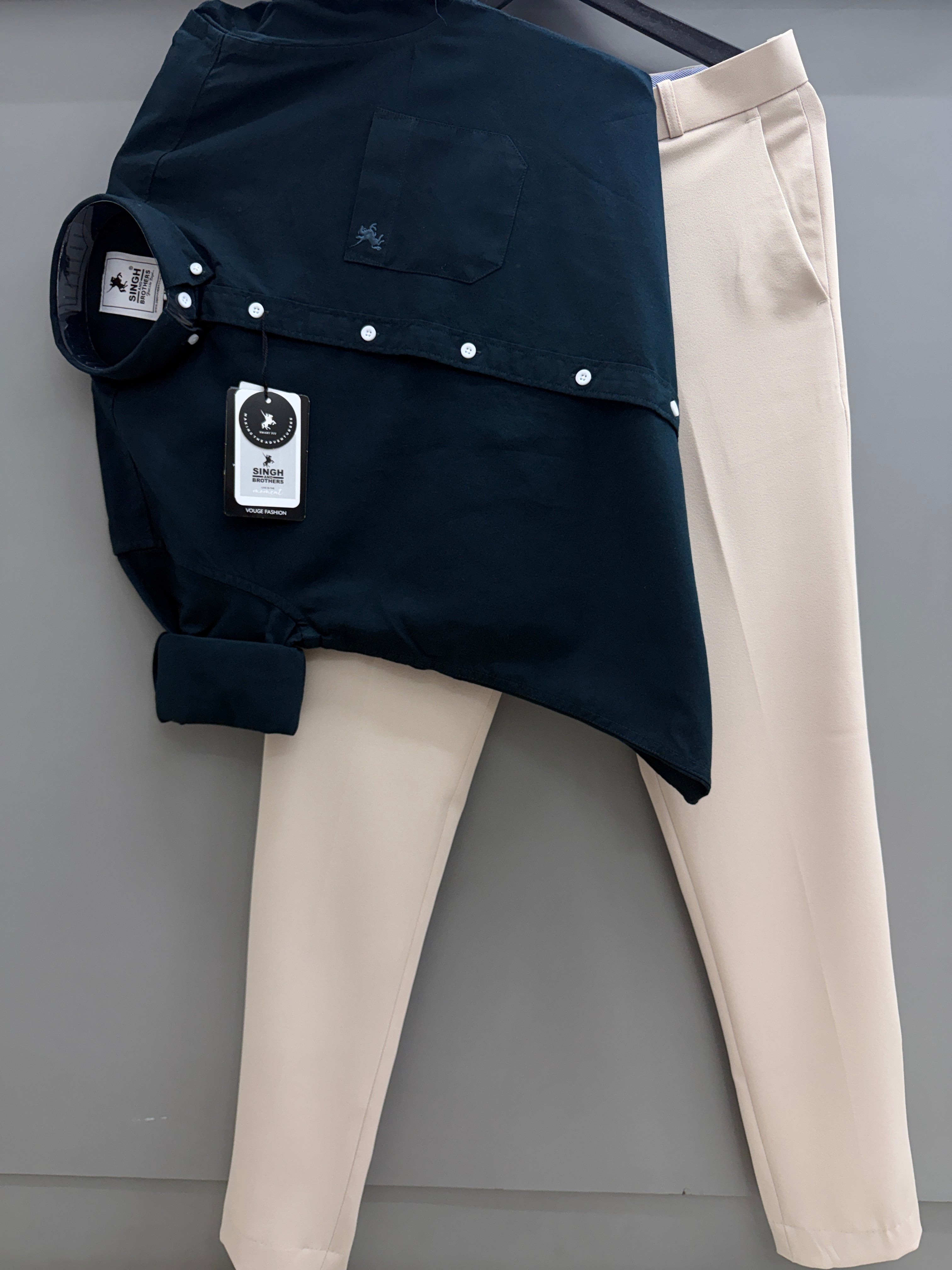 Cotton Oxford Shirt With Formal Pant