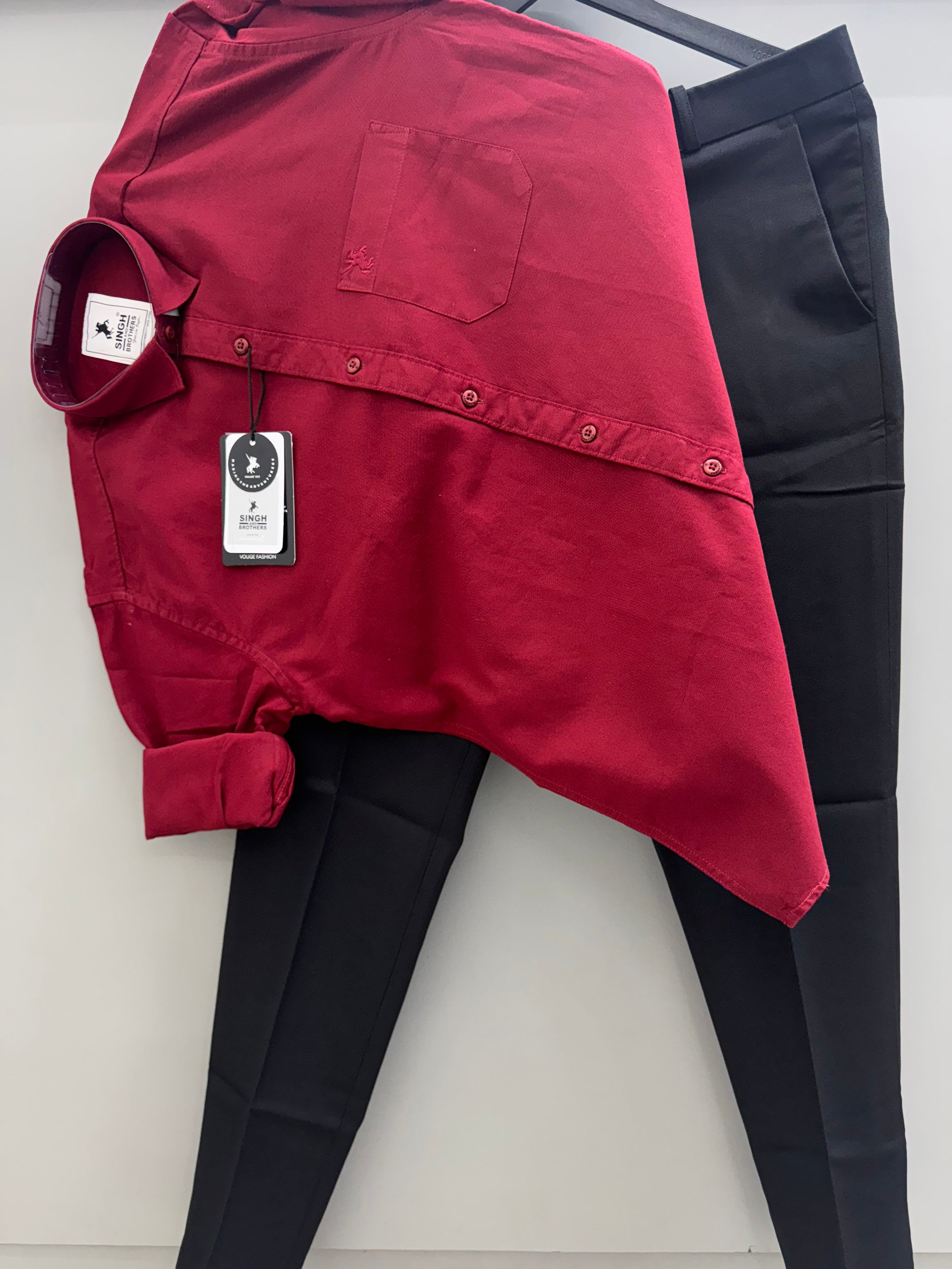 Cotton Oxford Shirt With Formal Pant