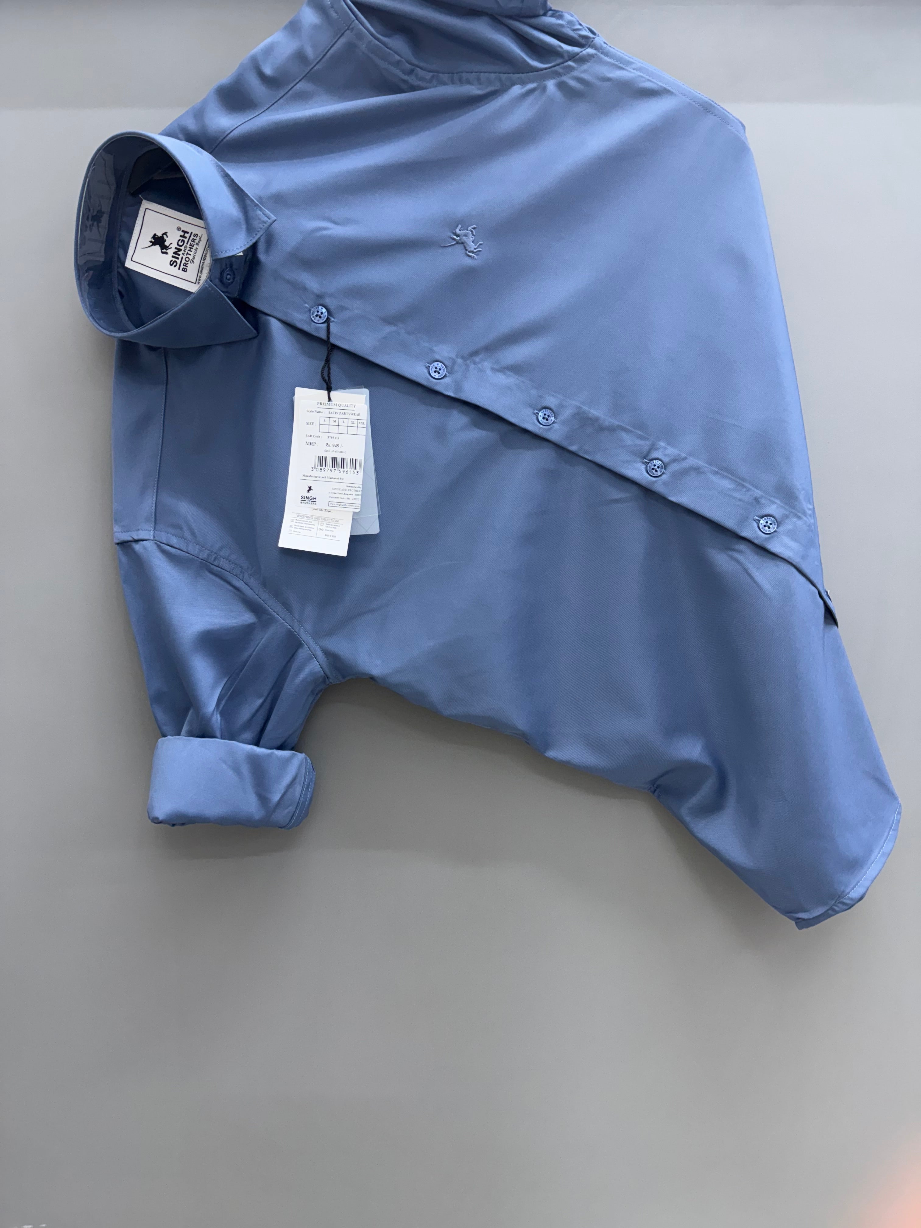Partywear shirt - steel blue