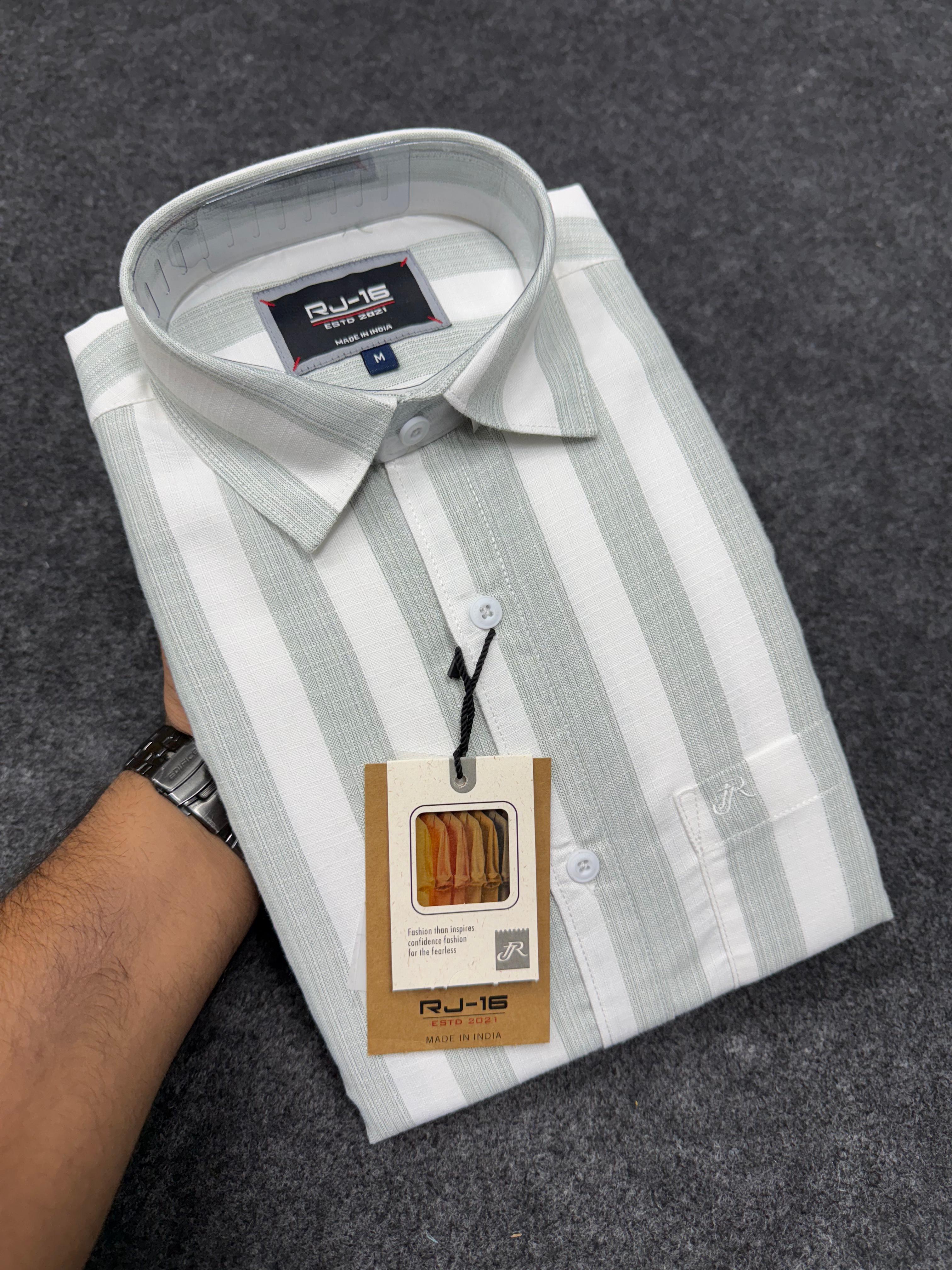 Light green with white broad strip Shirt