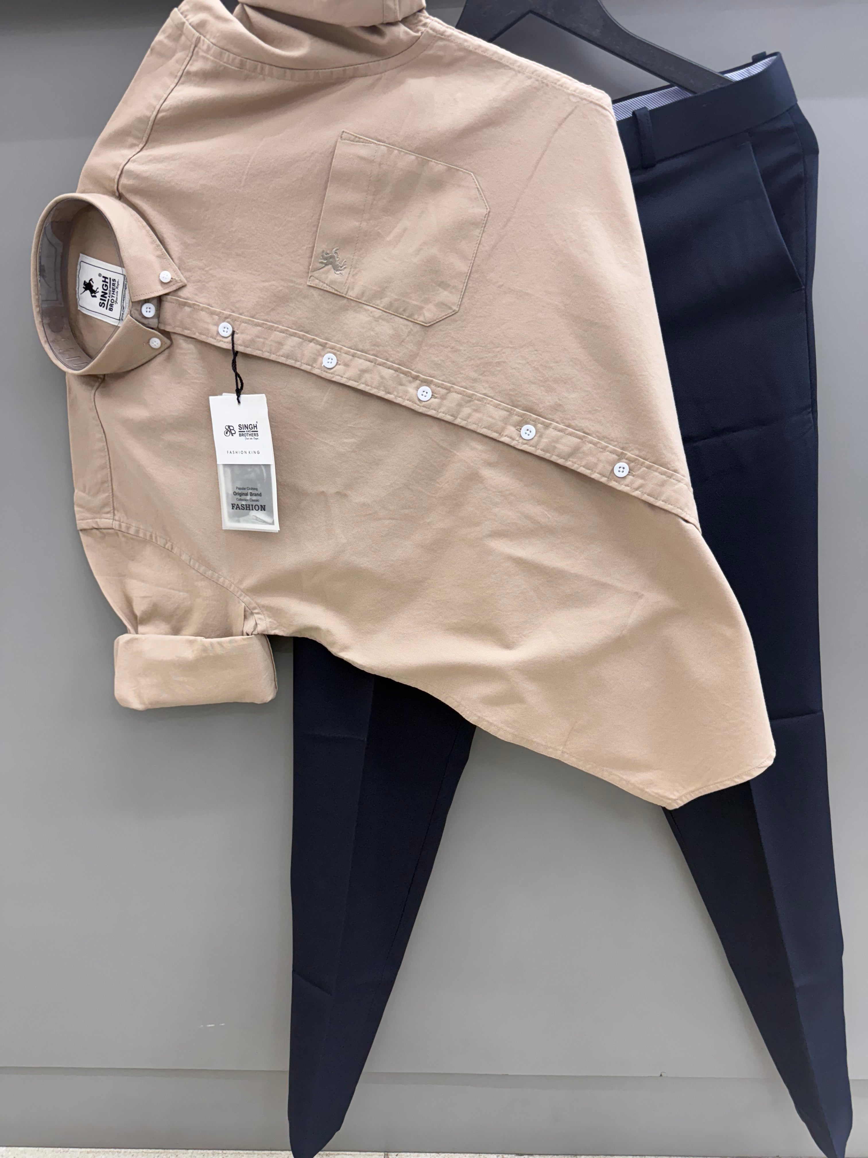 Cotton Oxford Shirt With Formal Pant