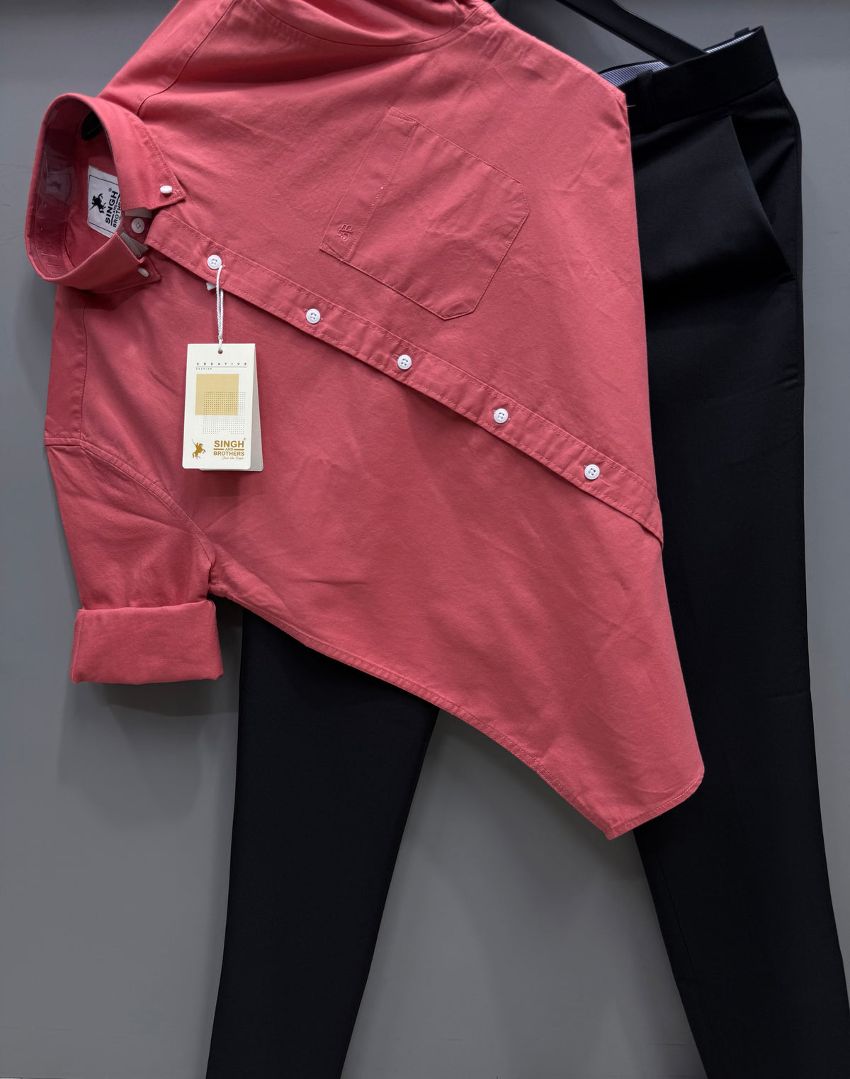 Cotton oxford shirt with formal pant