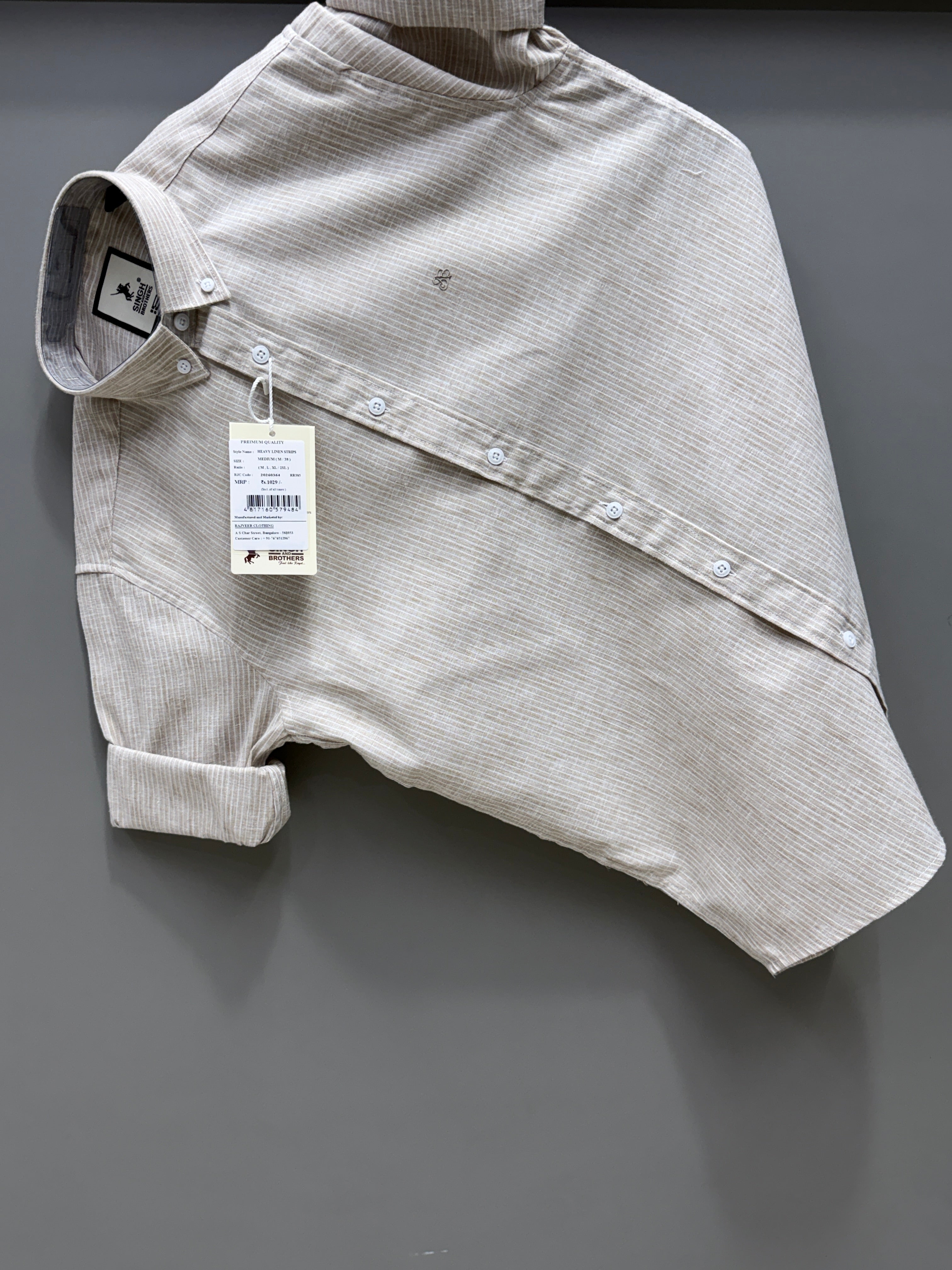 Linen strip shirt