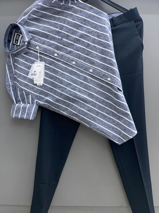 Strip Shirt With Trouser Pant