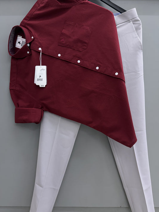 Cotton Oxford Shirt With Trouser (Combo)