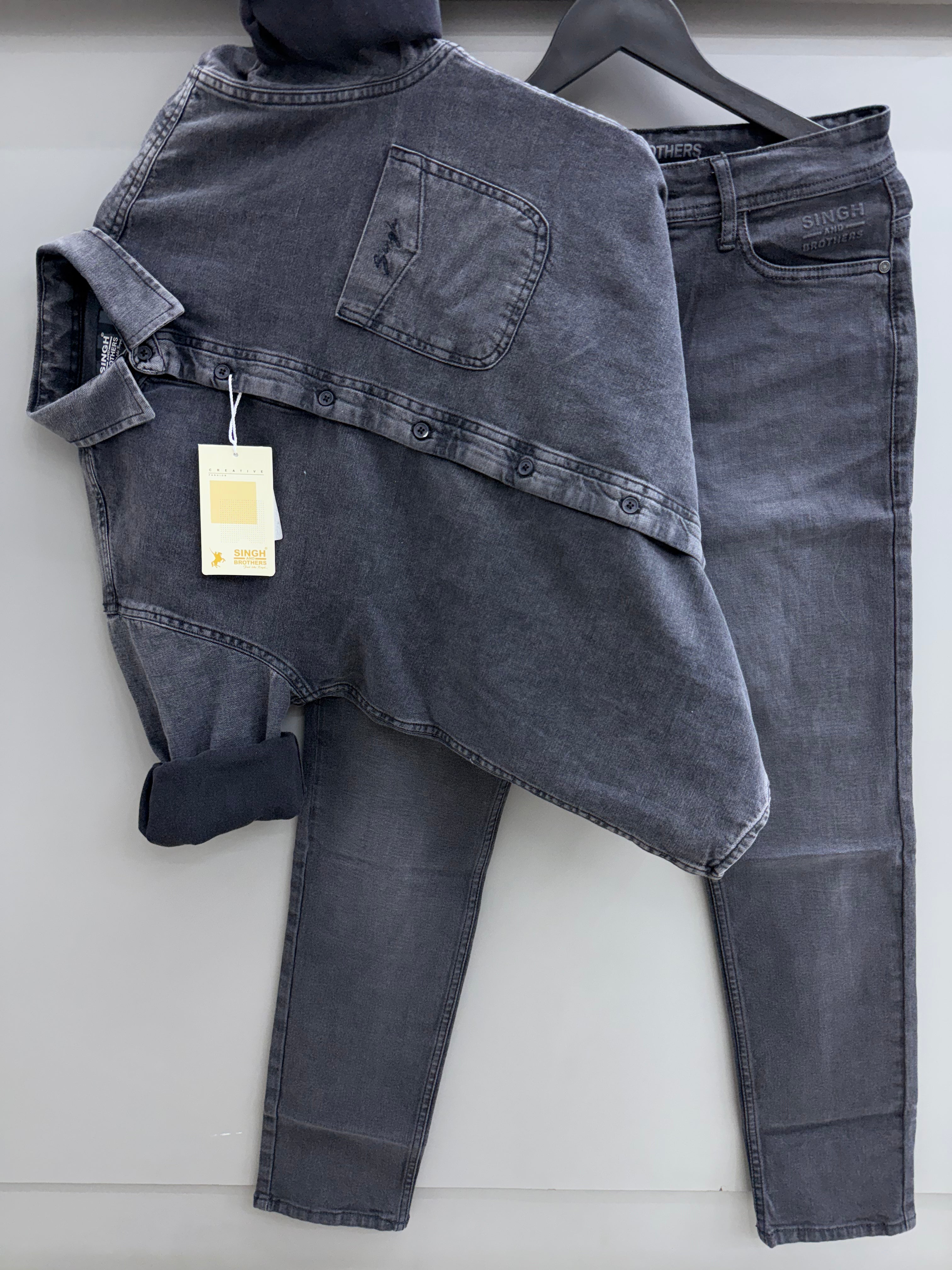 Denim shirt with jeans Pant