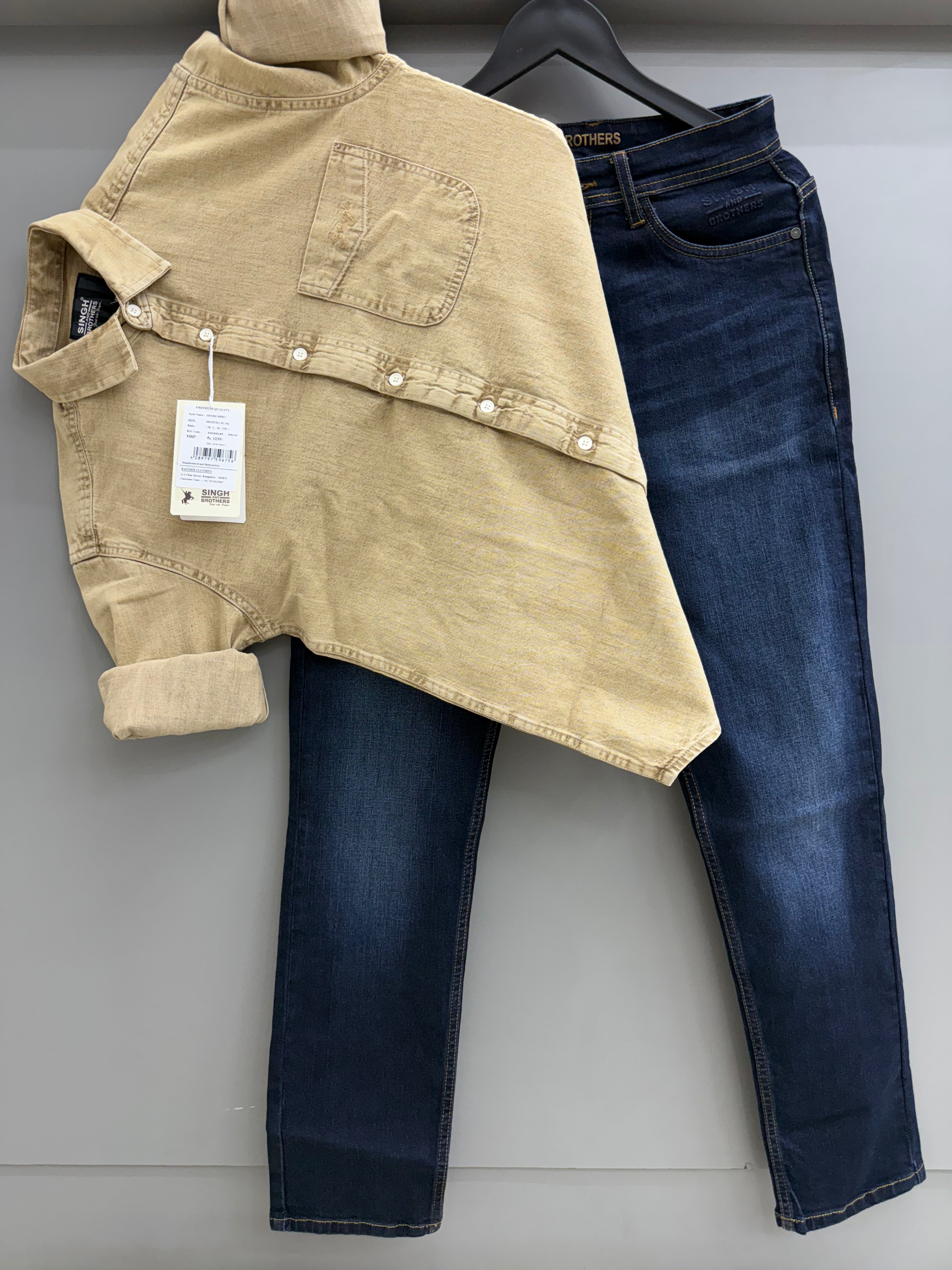 Denim shirt with jeans Pant