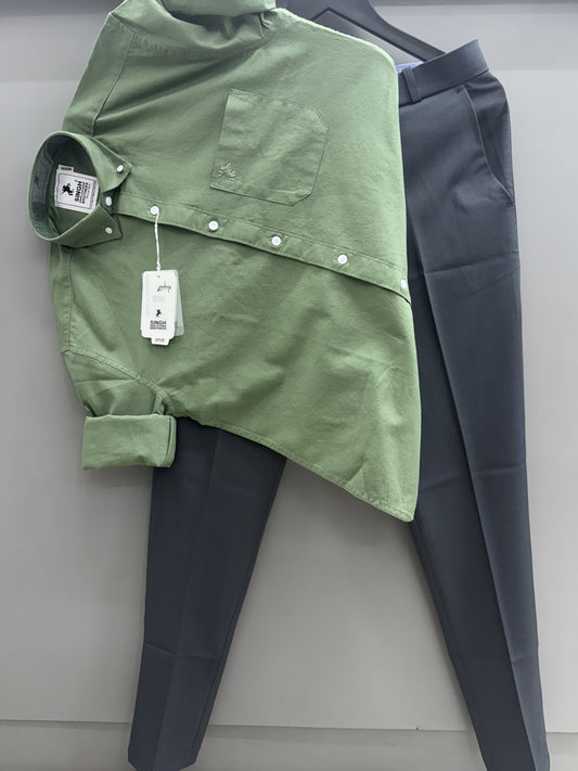 Cotton Oxford Shirt With Trouser (Combo)
